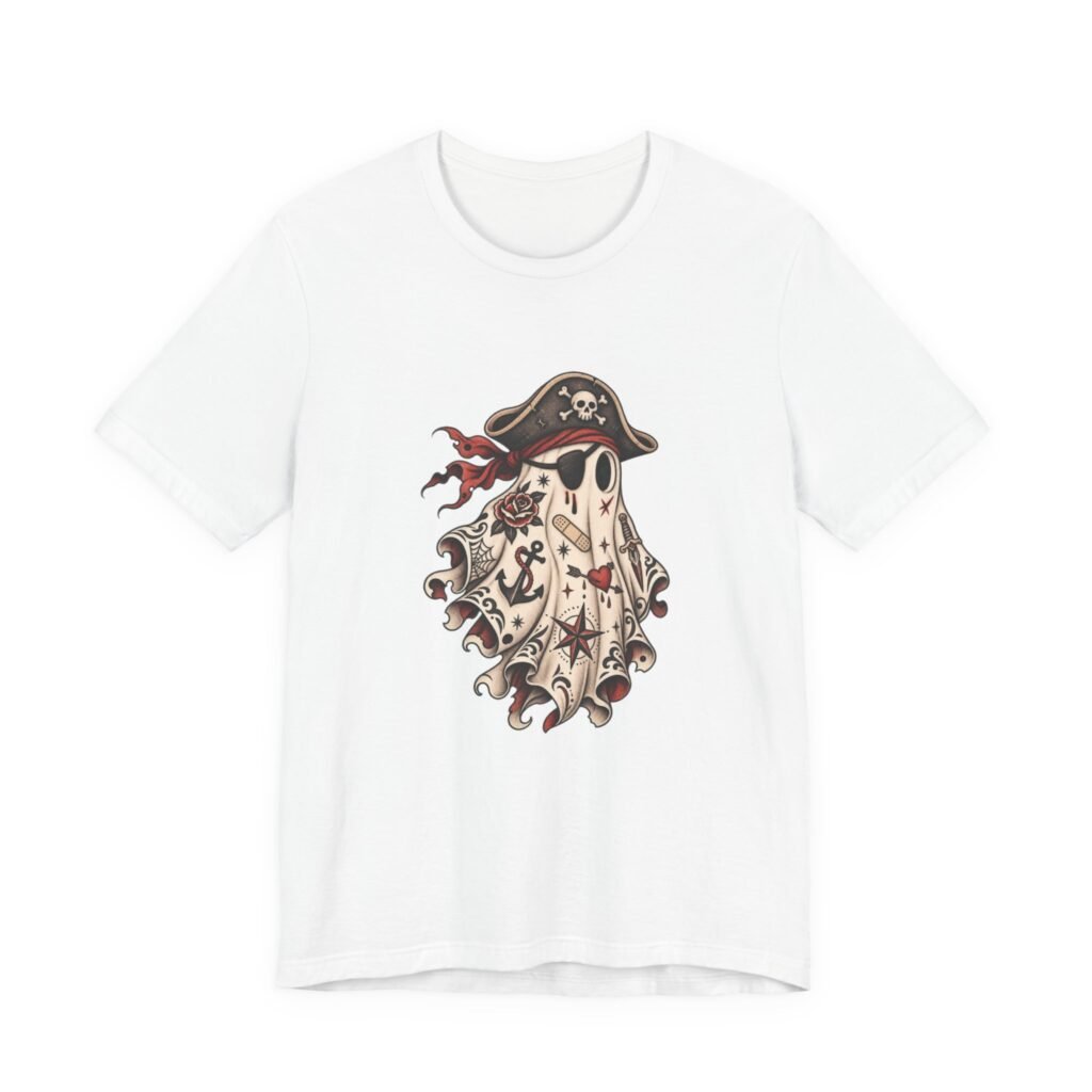 Ghost Pirate Halloween Flash Graphic Tee