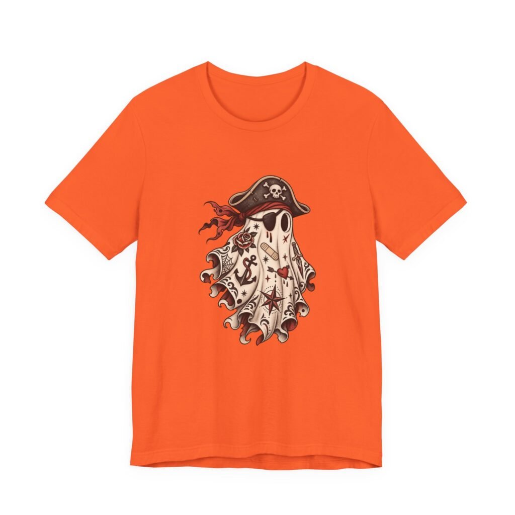 Ghost Pirate Halloween Flash Graphic Tee