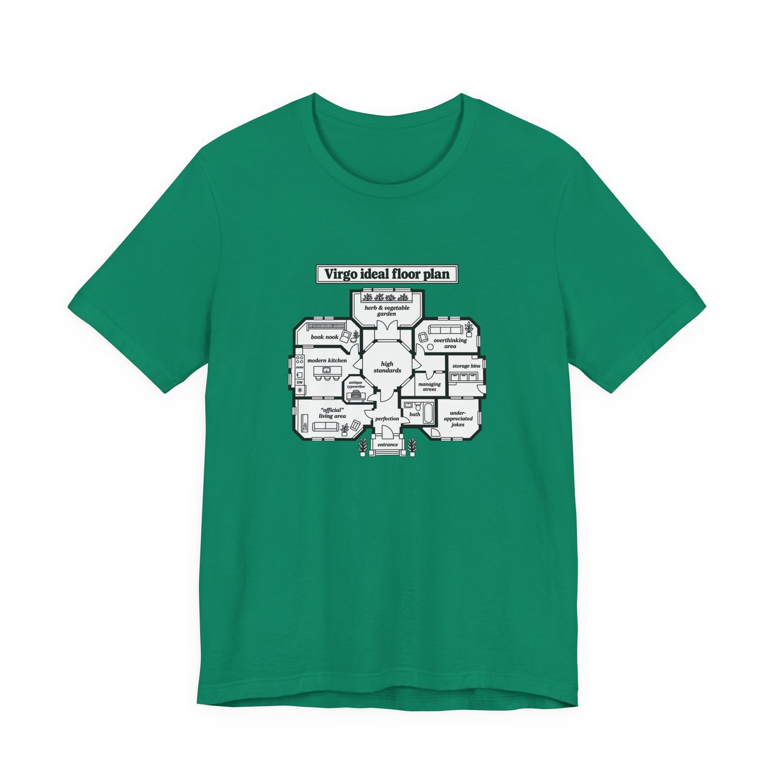 Virgo Ideal Floor Plan Humor Graphic Tee - Image 25