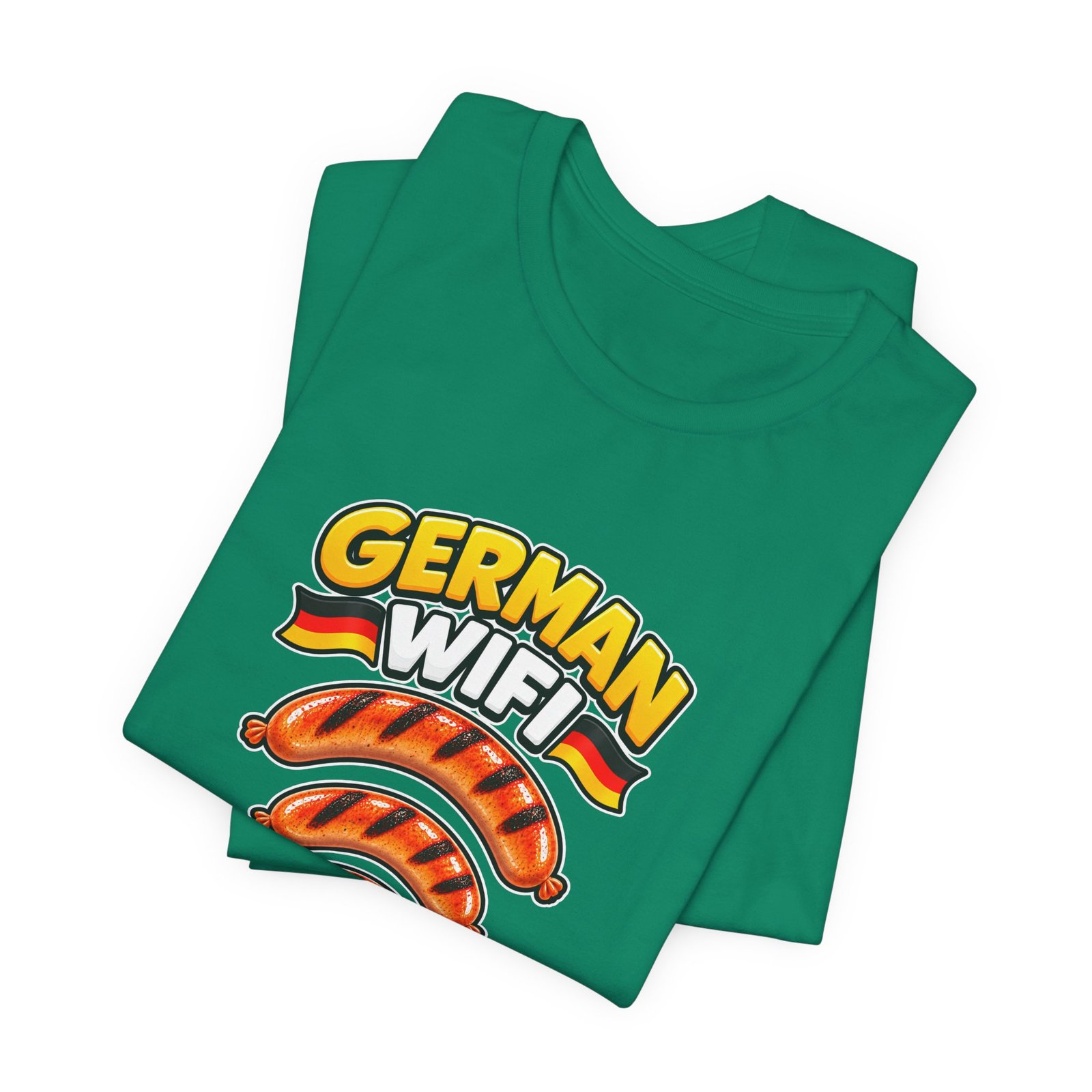 German WiFi Is The Wurst Sausage Pun Graphic Tee - Image 27