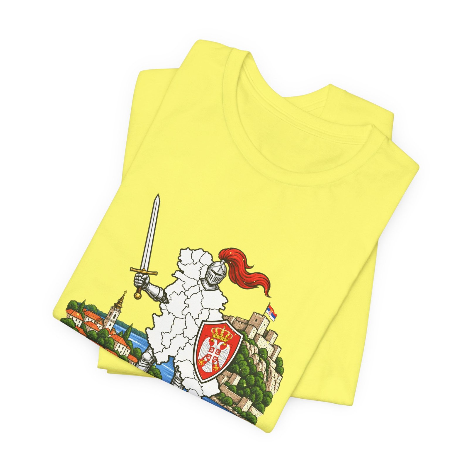 Ser Bia Heraldic Knight Heritage Serbia Pun Graphic Tee - Image 19