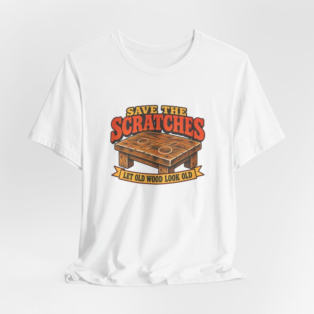 Save the Scratches Cornhole Board Patina Humor