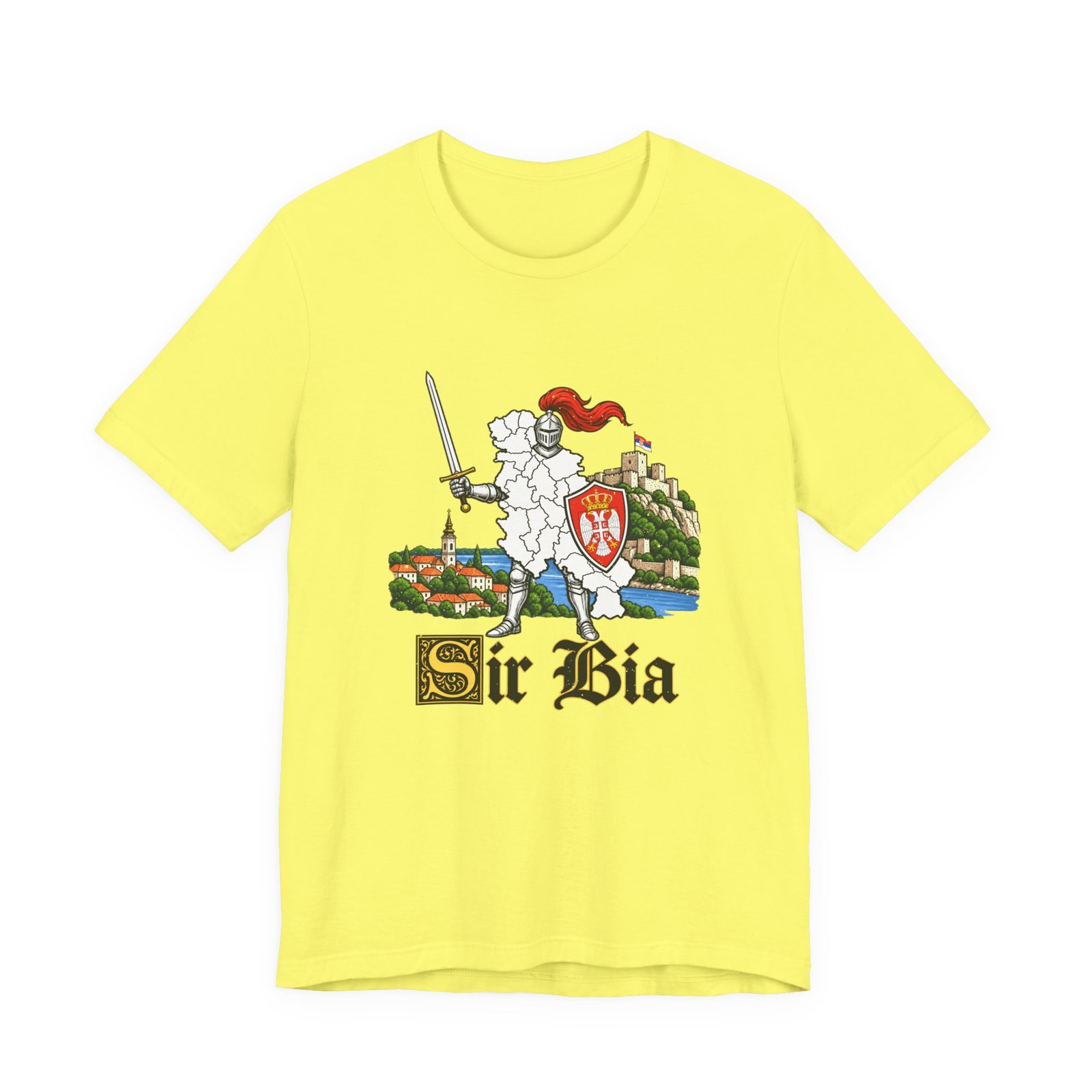 Ser Bia Heraldic Knight Heritage Serbia Pun Graphic Tee - Image 17