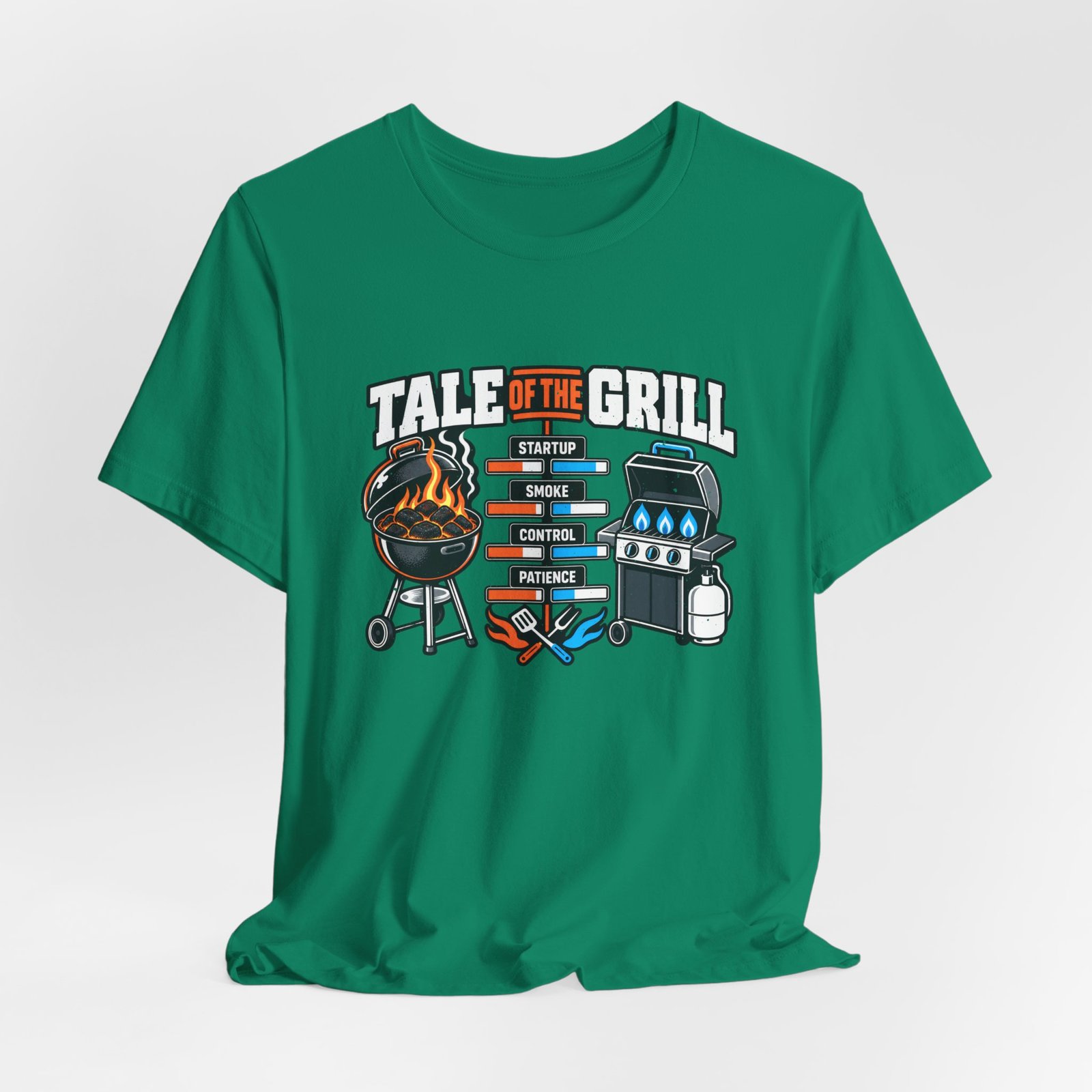 Charcoal Vs Gas Grill Lovers Graphic Tee - Image 16