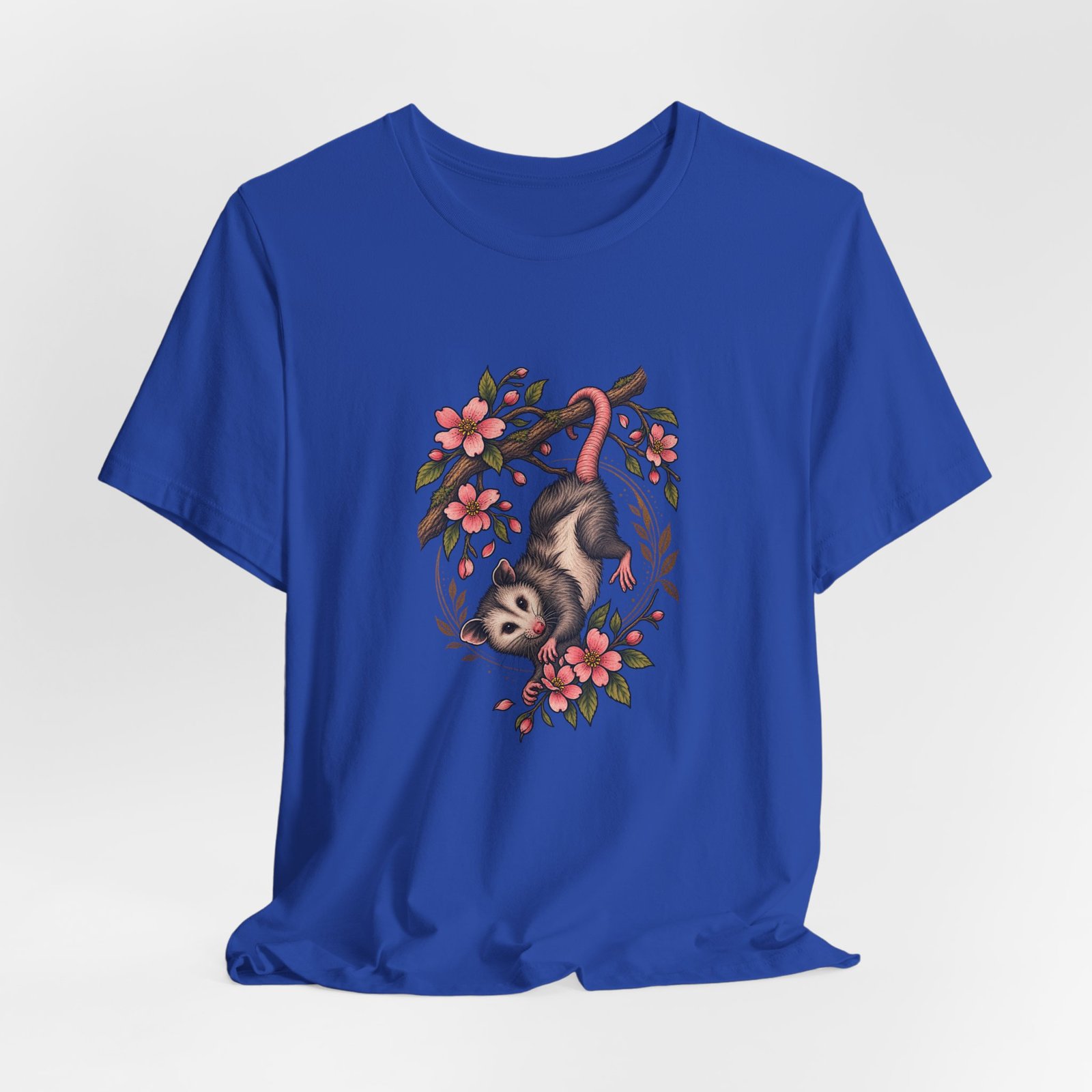 Opossum Hanging Among Blossoms Graphic Tee - Image 32