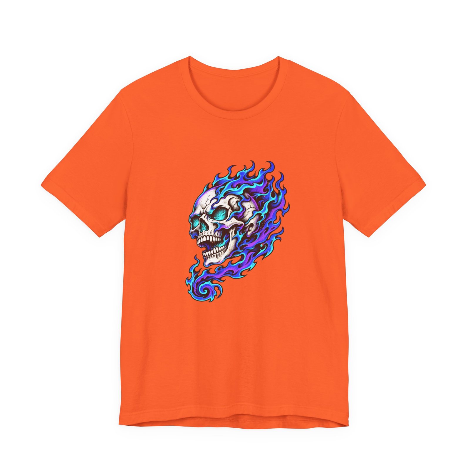Flaming Skull Dark Fantasy Art Graphic Tee - Image 5