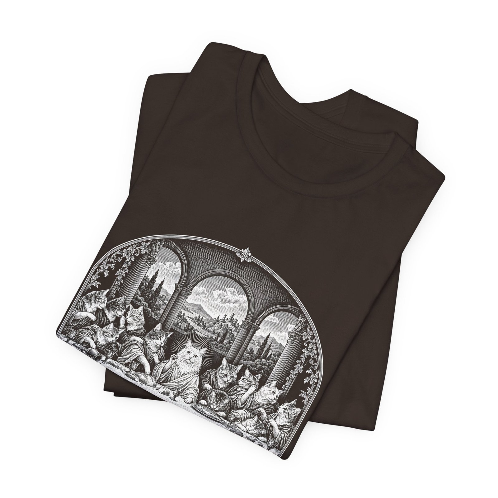 Cats Last Dinner Religious Humor Graphic Tee - Image 3