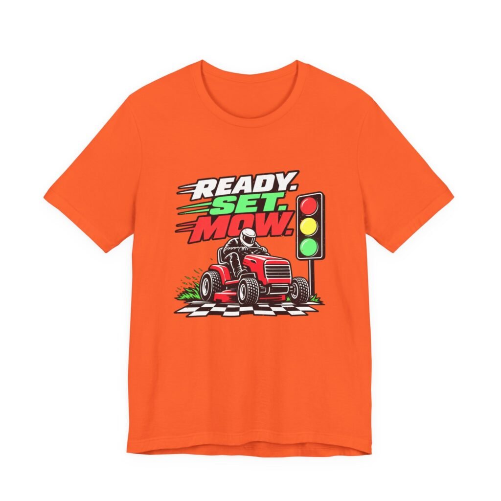 Read Set Mow Lawn Mower Racing Dad Jokes Graphic Tee