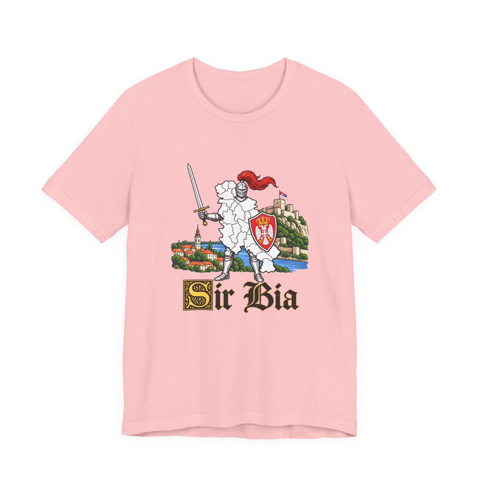 Ser Bia Heraldic Knight Heritage Serbia Pun Graphic Tee - Image 41