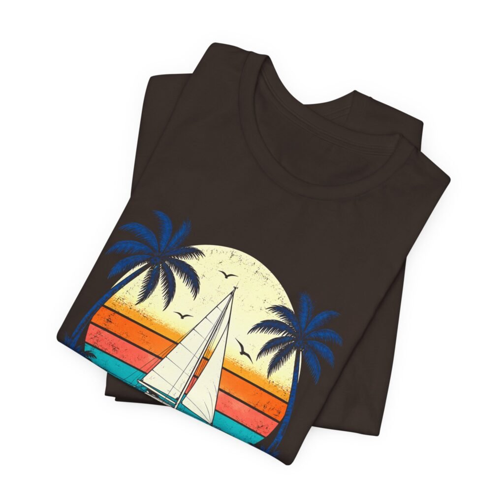 Yacht Rock Sailboat Tropical Sunset Graphic Tee