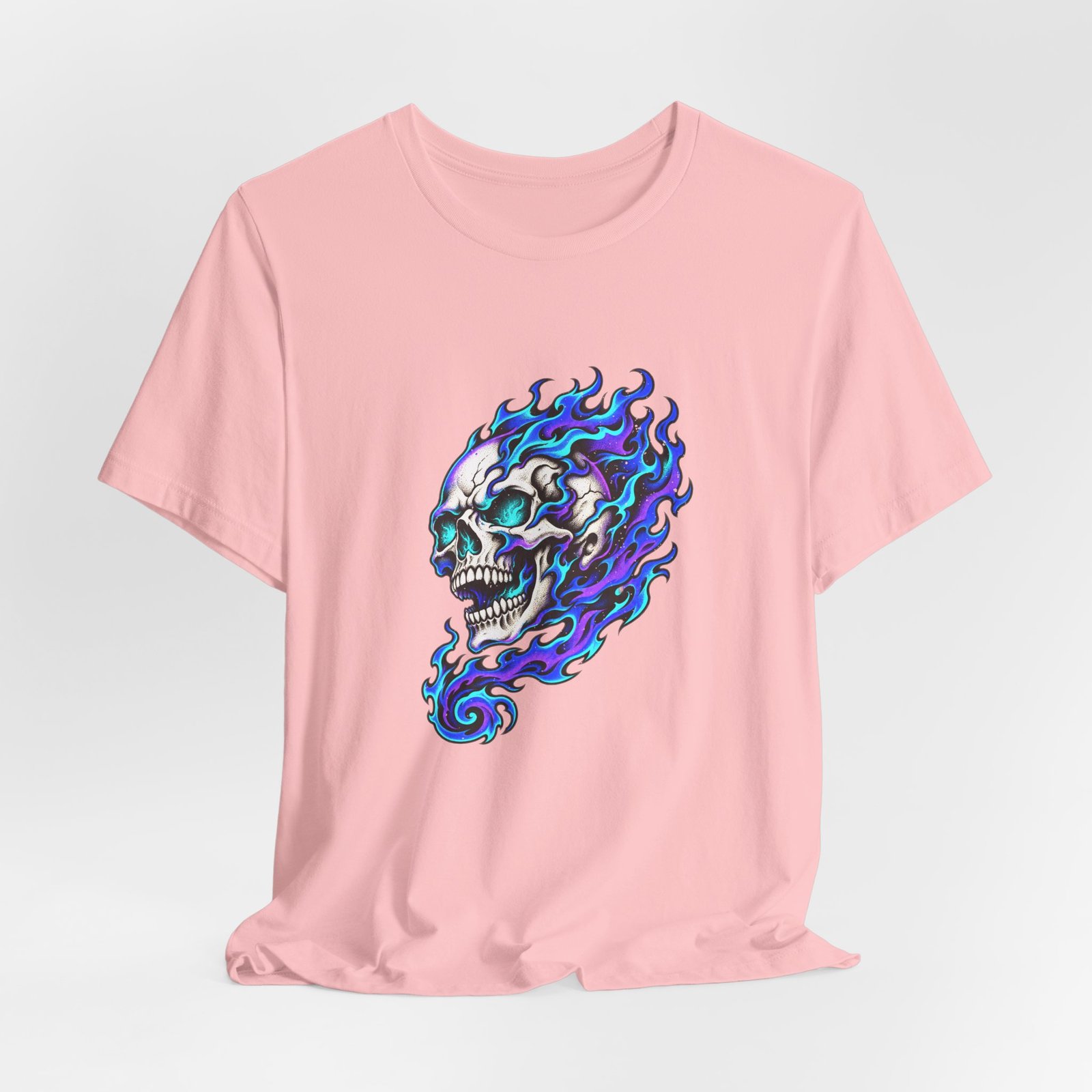 Flaming Skull Dark Fantasy Art Graphic Tee - Image 16