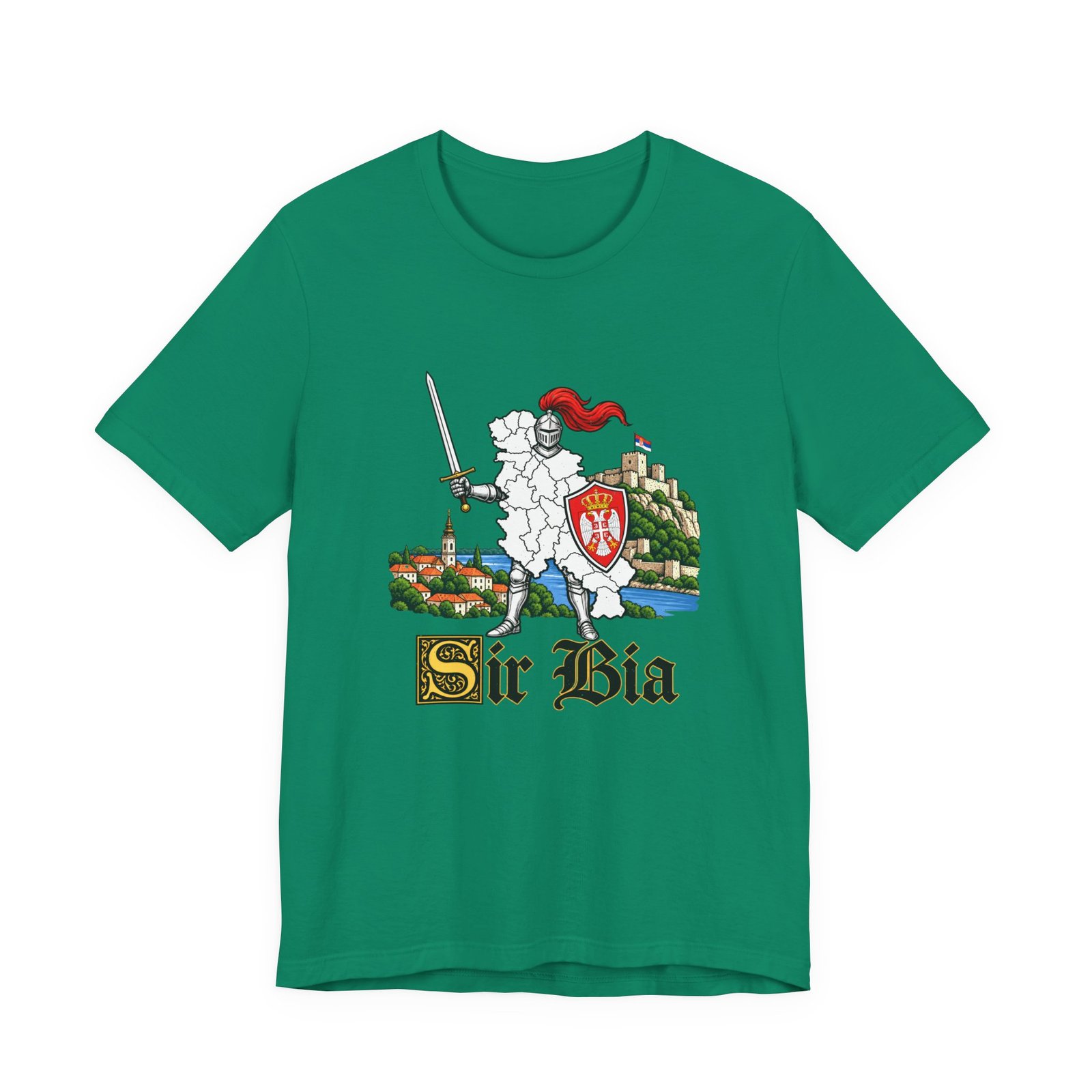 Ser Bia Heraldic Knight Heritage Serbia Pun Graphic Tee - Image 25