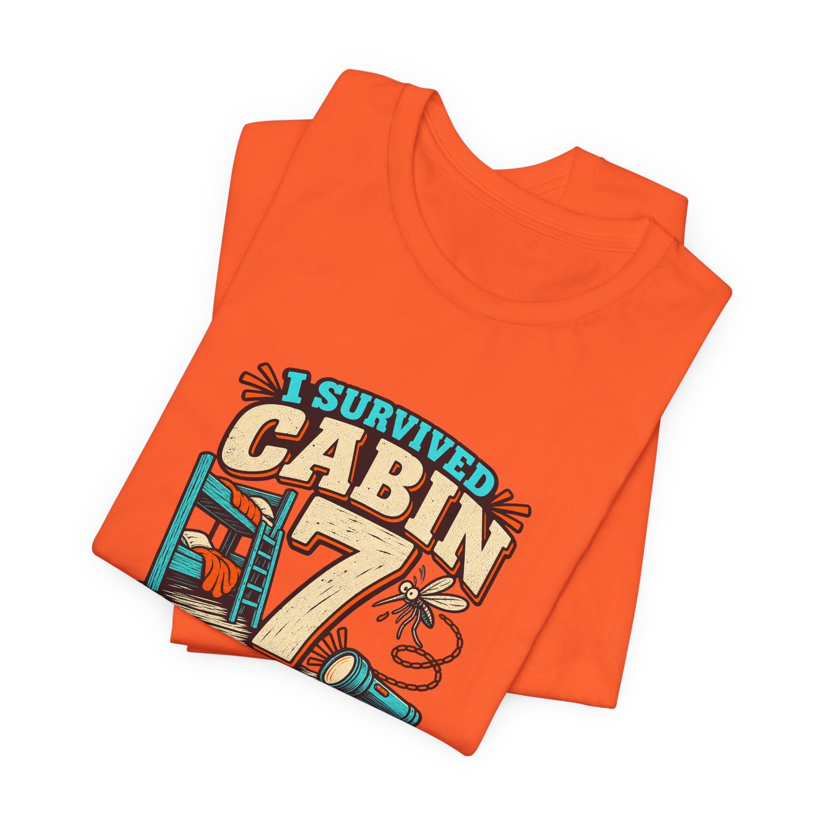 Survived Cabin 7 Summer Camp Humor Graphic Tee - Image 7
