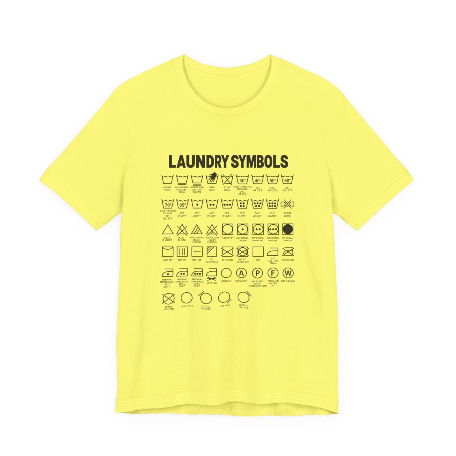 Laundry Symbols Care Chart Graphic Tee - Image 9