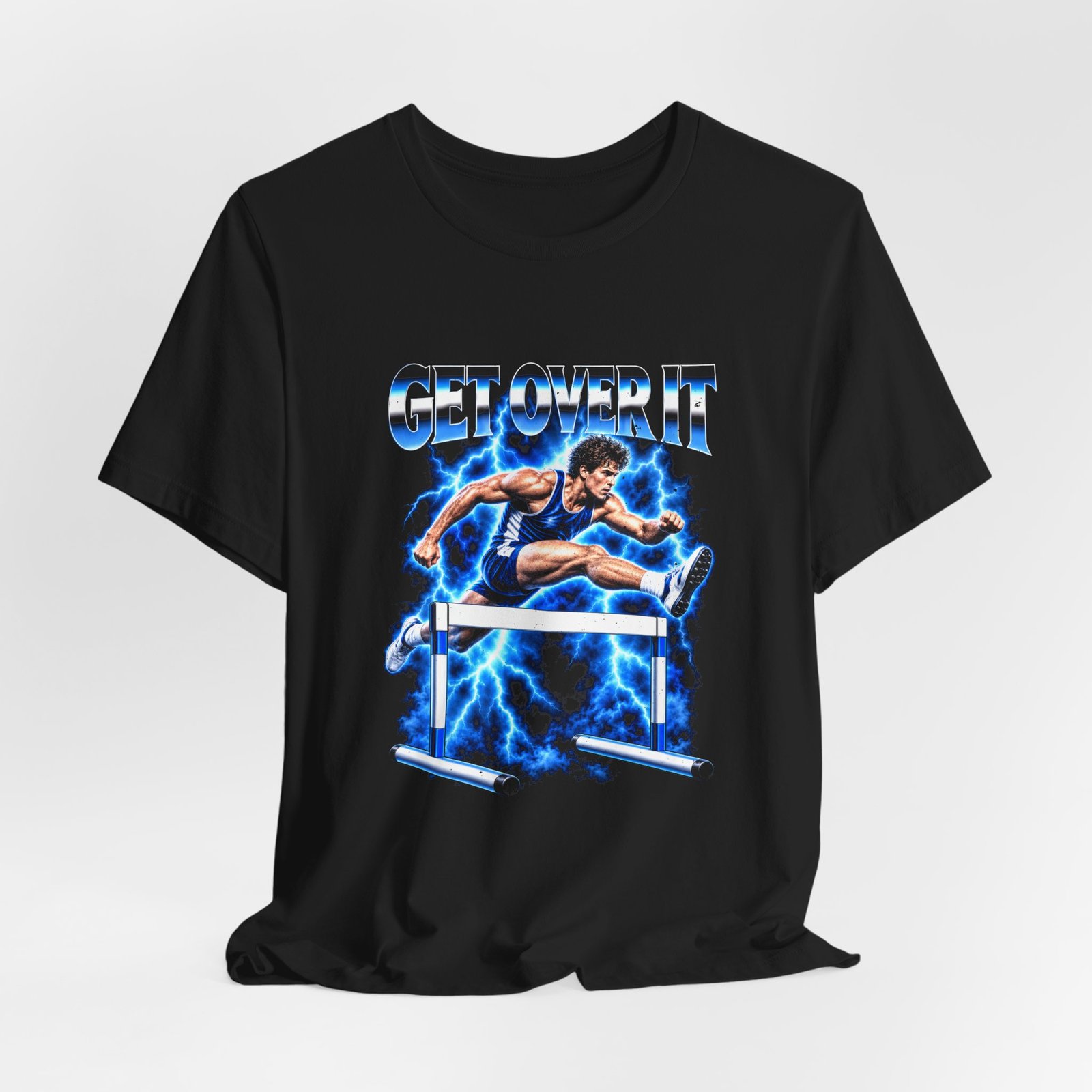 Get Over It Hurdling Meme Graphic Tee - Image 4