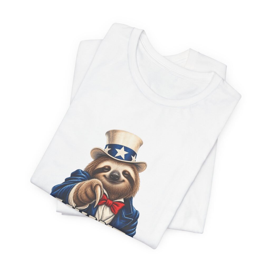 I Want You To Nap Patriotic Sloth Graphic Tee