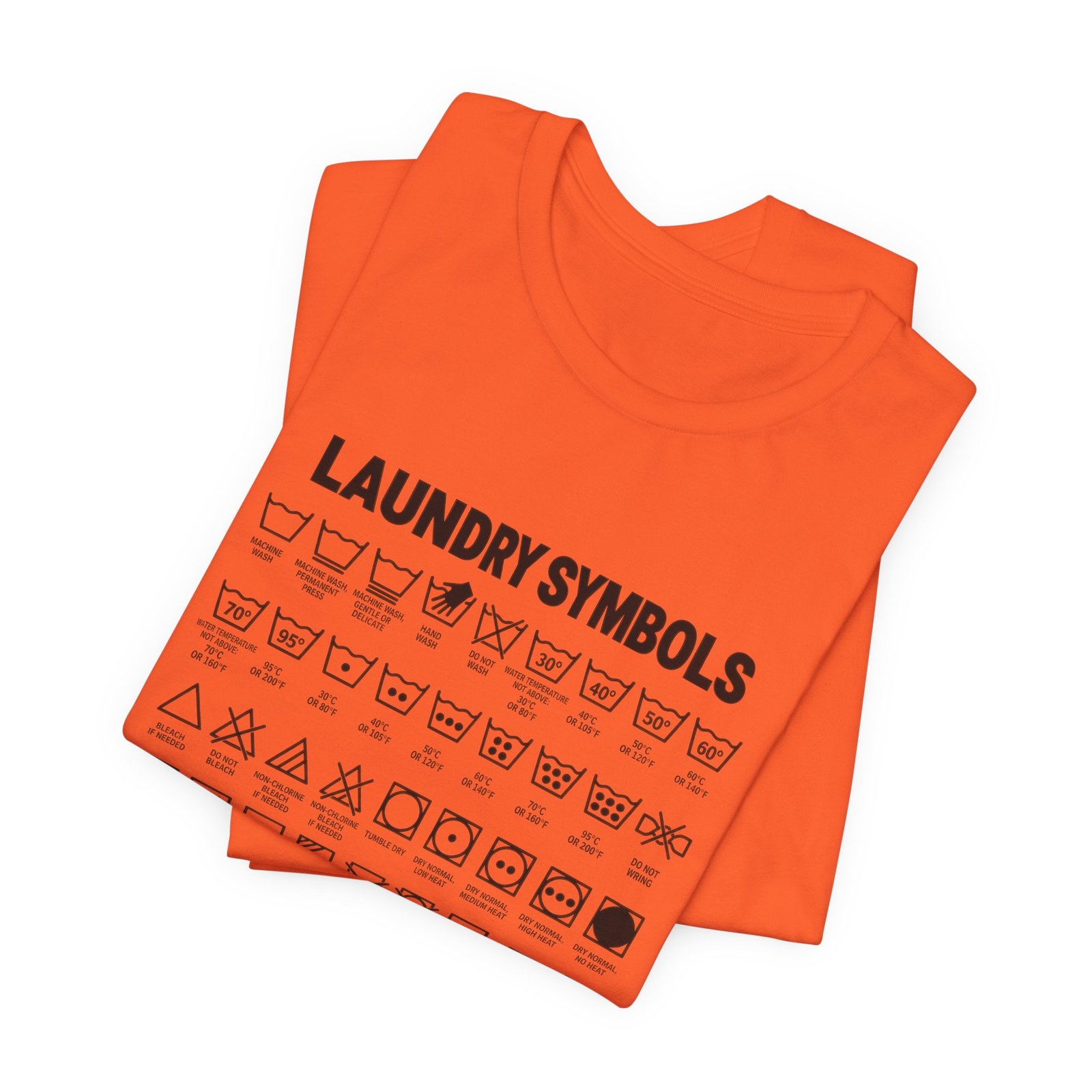 Laundry Symbols Care Chart Graphic Tee - Image 7