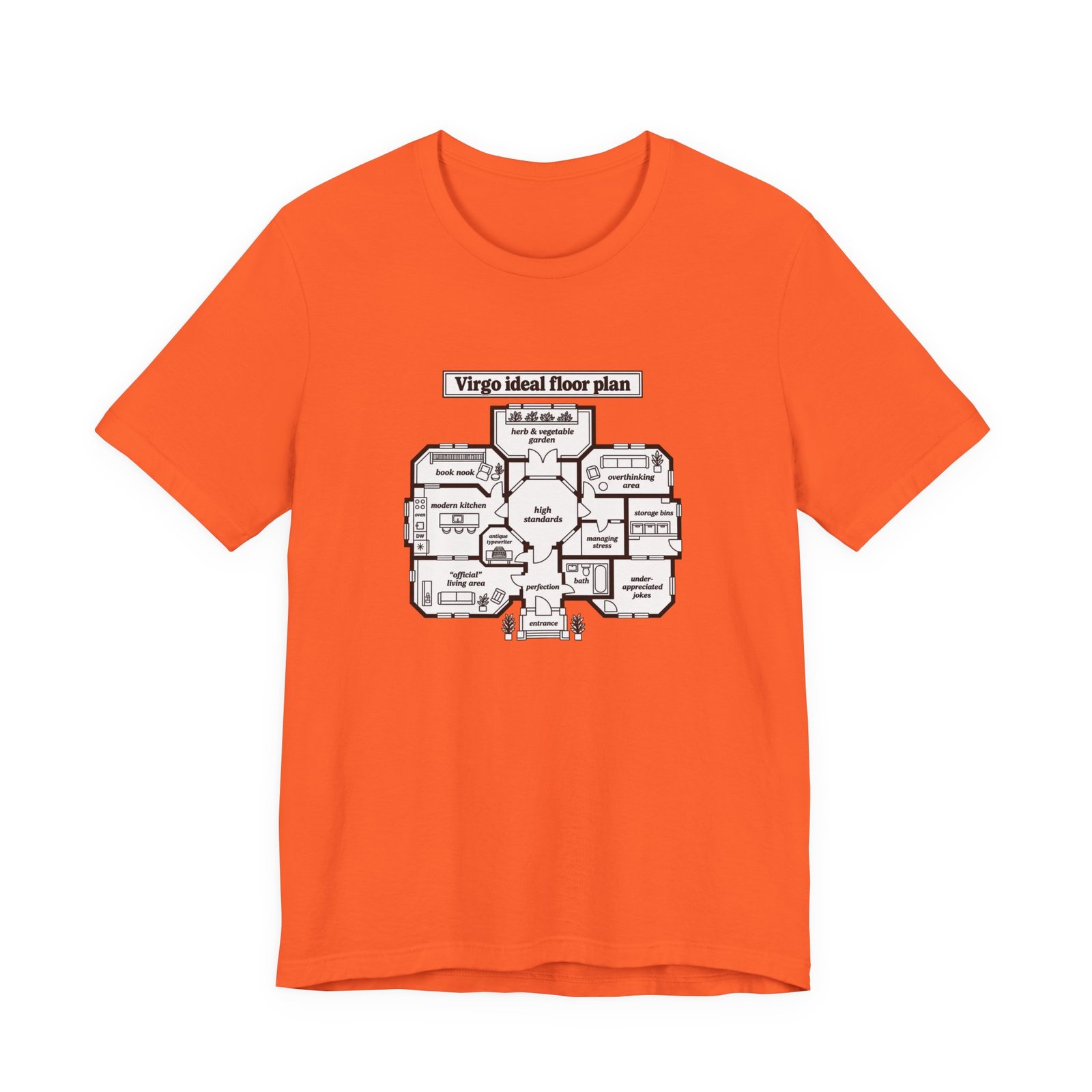 Virgo Ideal Floor Plan Humor Graphic Tee - Image 5