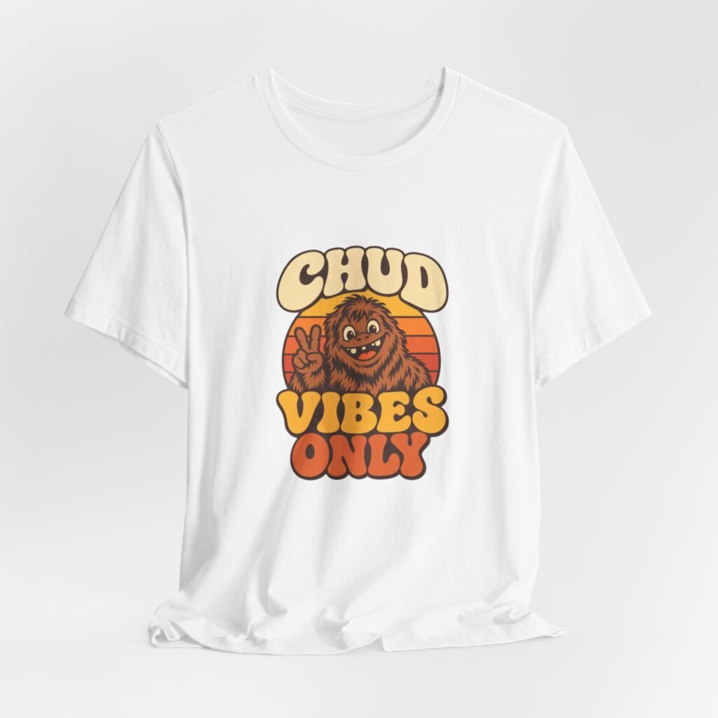 Chud Vibes Only Peace Sign Sunset Graphic Tee