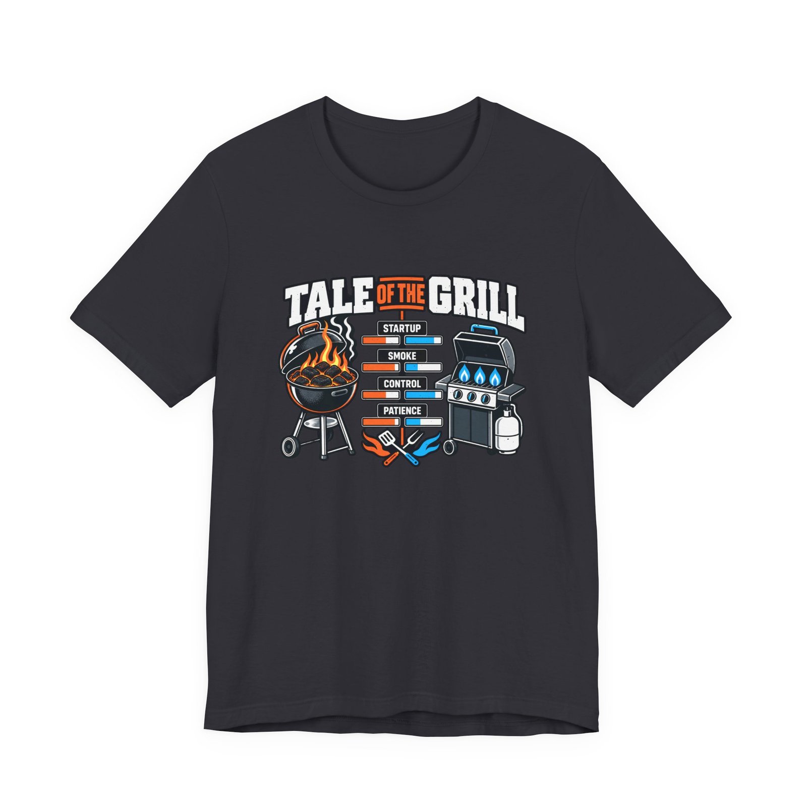 Charcoal Vs Gas Grill Lovers Graphic Tee - Image 9