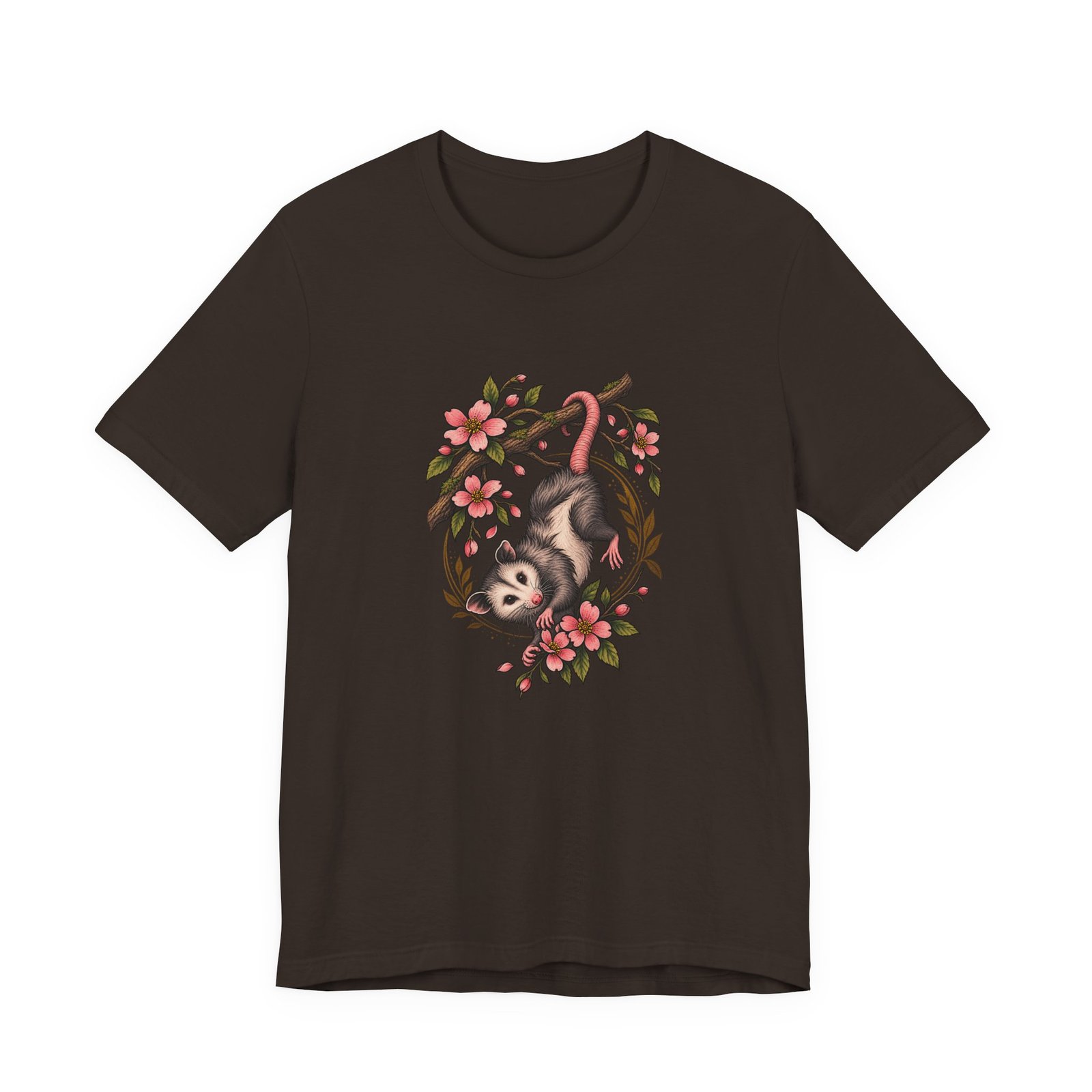 Opossum Hanging Among Blossoms Graphic Tee - Image 9