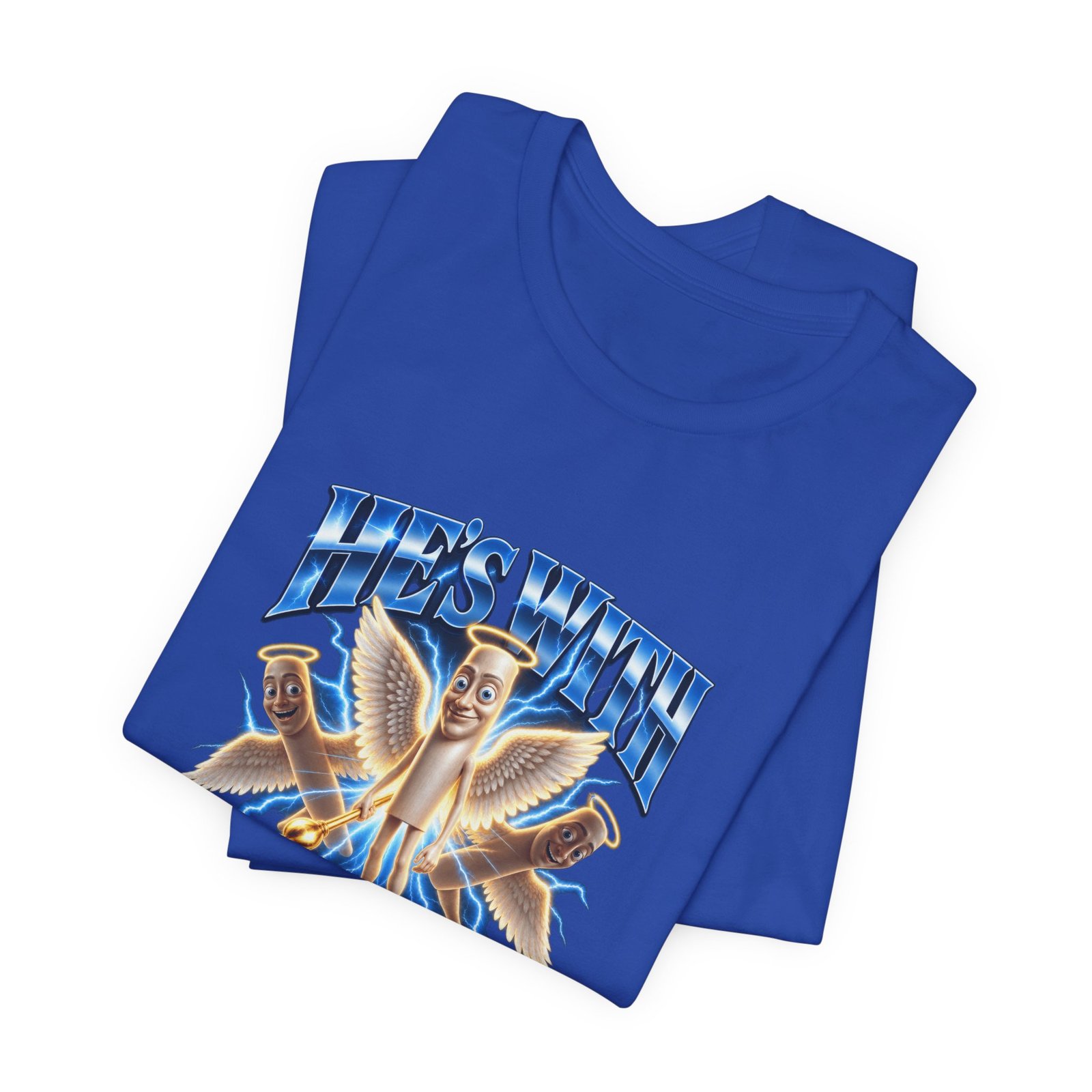 He’s With Tung Sahur Now Meme Angel Humor Graphic Tee - Image 19