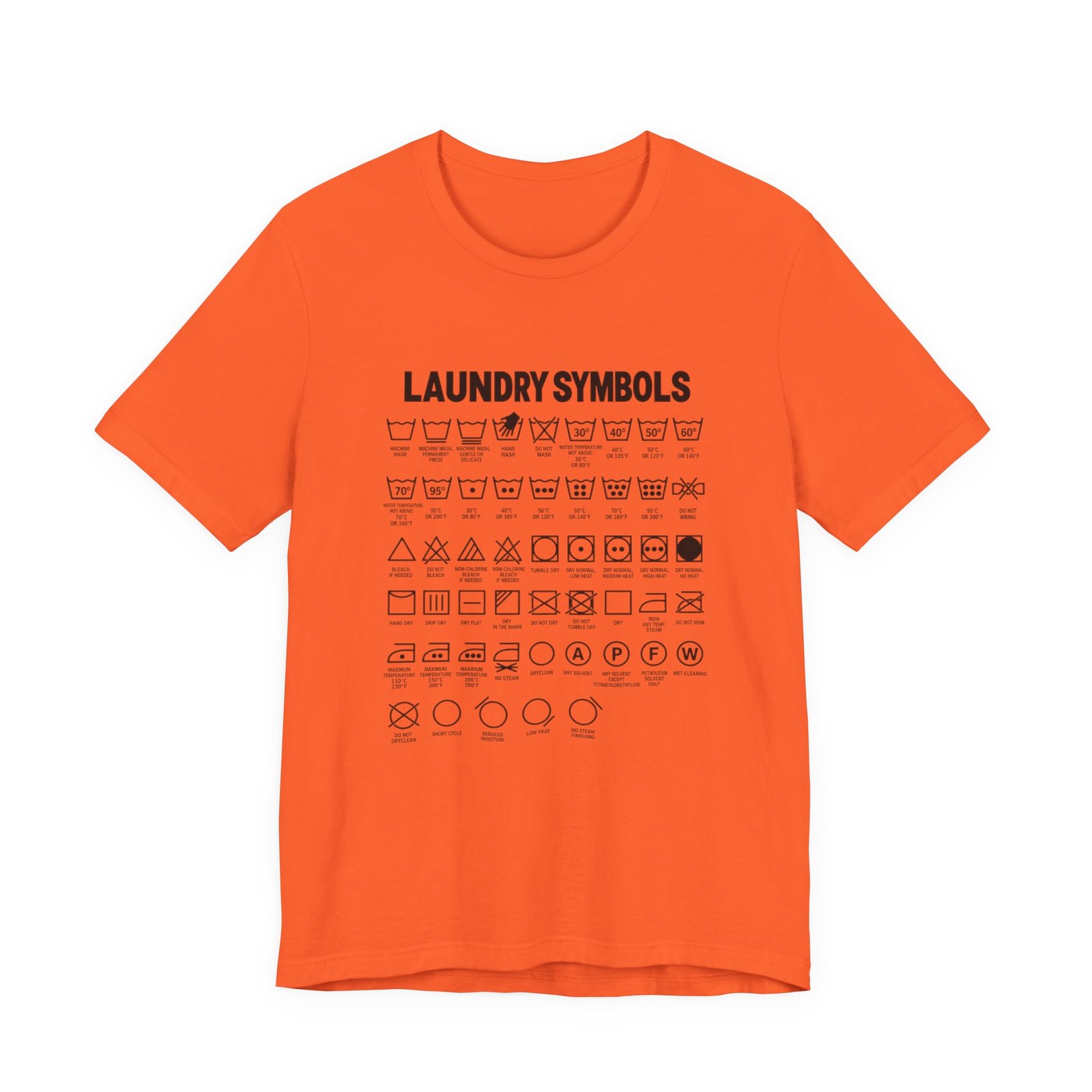 Laundry Symbols Care Chart Graphic Tee - Image 5