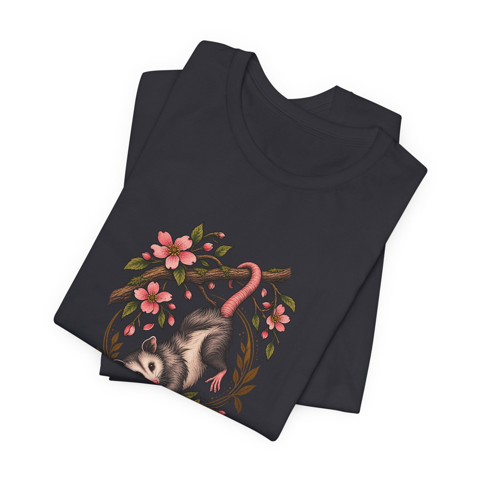 Opossum Hanging Among Blossoms Graphic Tee - Image 23