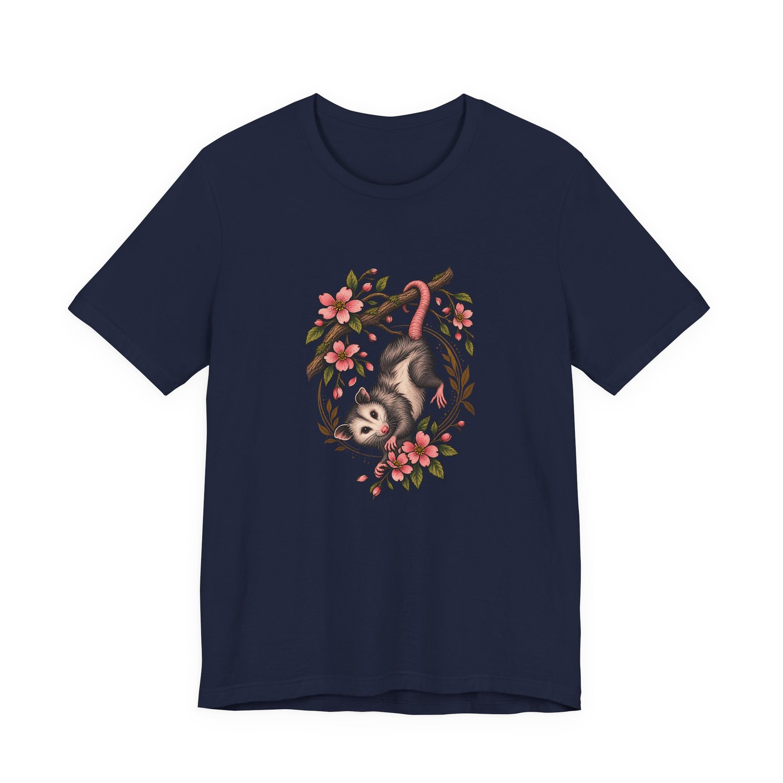 Opossum Hanging Among Blossoms Graphic Tee - Image 33