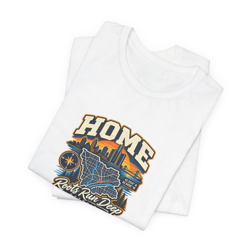 Home Roots Run Deep City Pride Detroit Graphic Tee