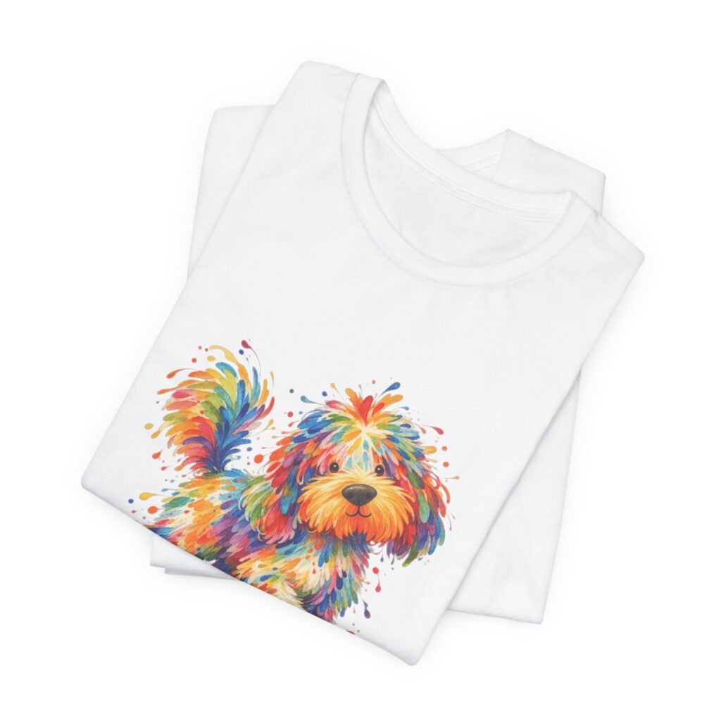 Dog In Colorful Watercolor Strokes Graphic Tee
