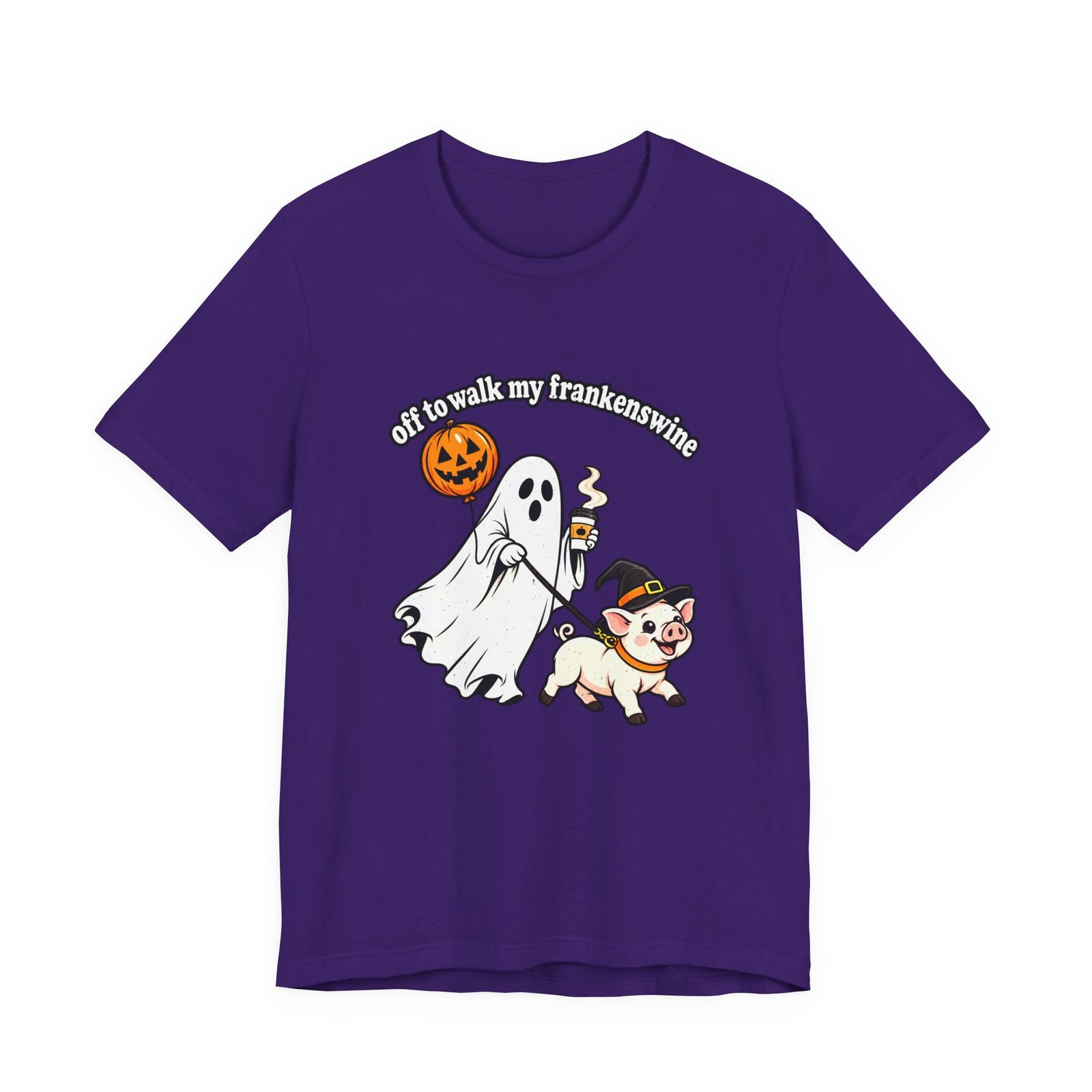 Off To Walk My Frankenswine Halloween Pig Ghost With Witch Hat - Image 25