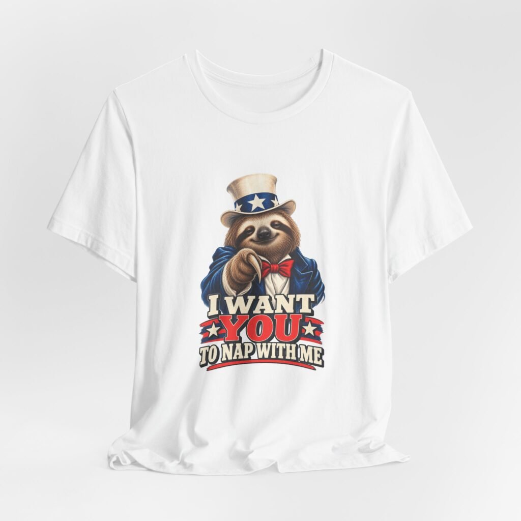 I Want You To Nap Patriotic Sloth Graphic Tee