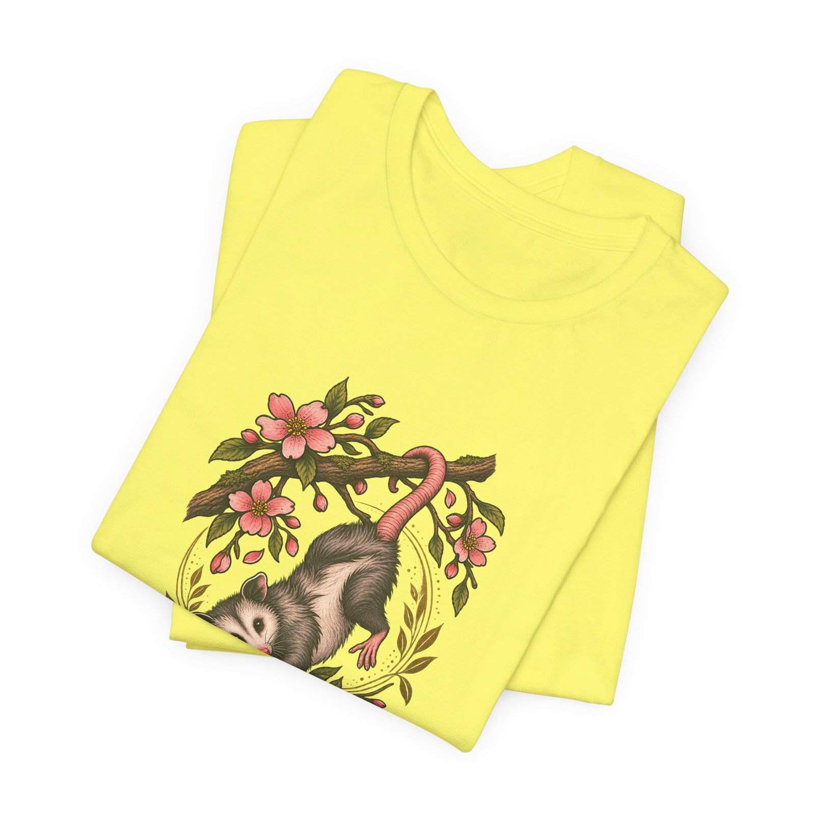 Opossum Hanging Among Blossoms Graphic Tee - Image 19