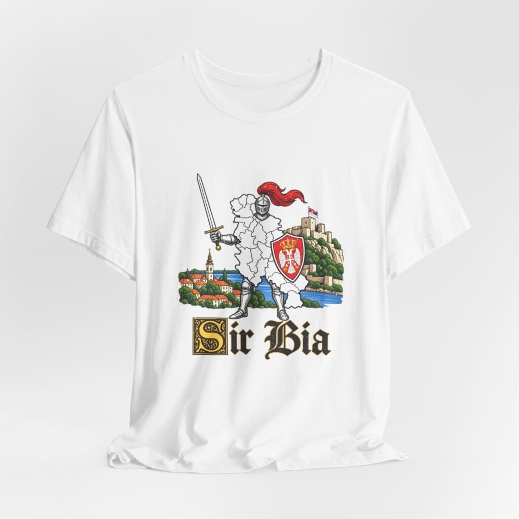 Ser Bia Heraldic Knight Heritage Serbia Pun Graphic Tee