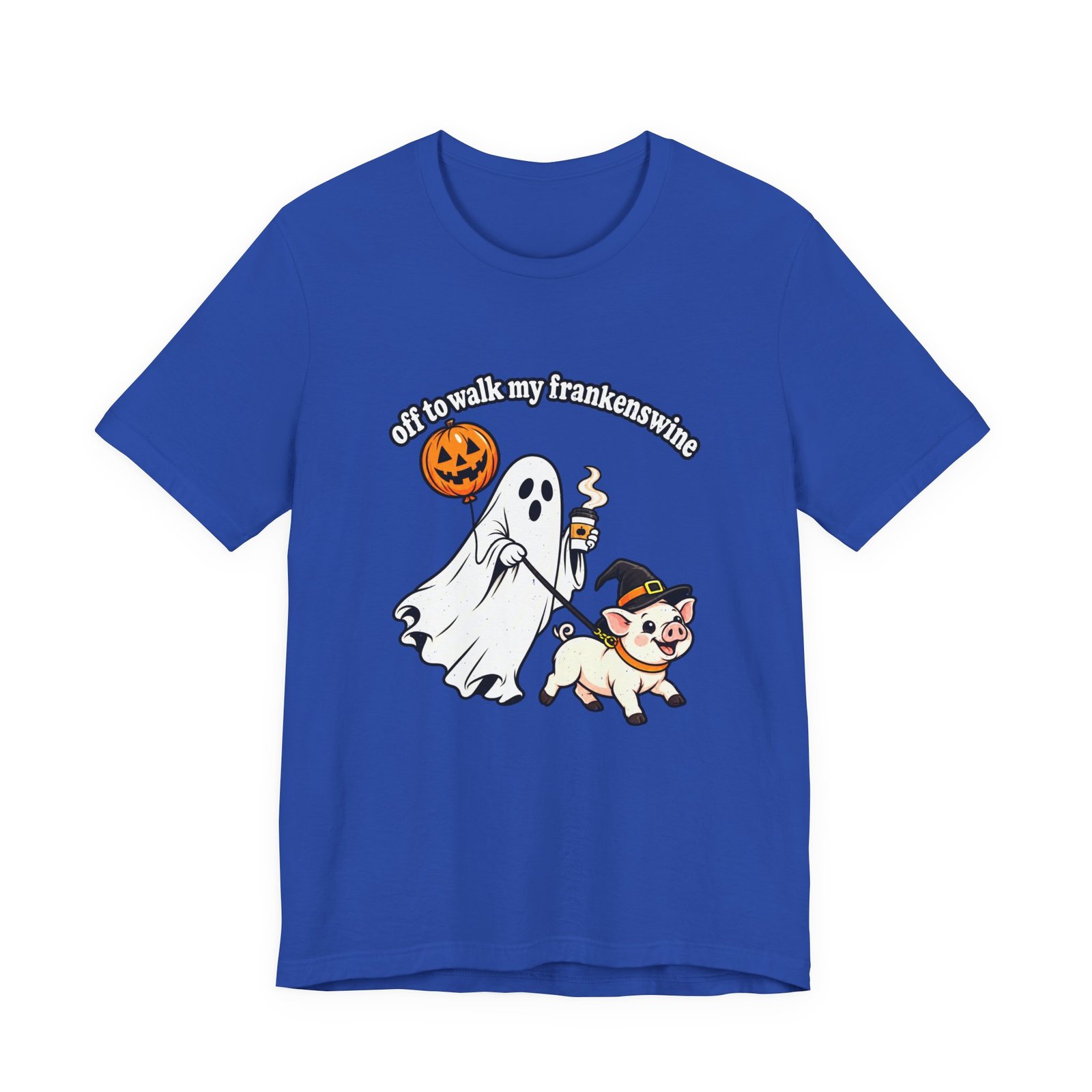 Off To Walk My Frankenswine Halloween Pig Ghost With Witch Hat - Image 17