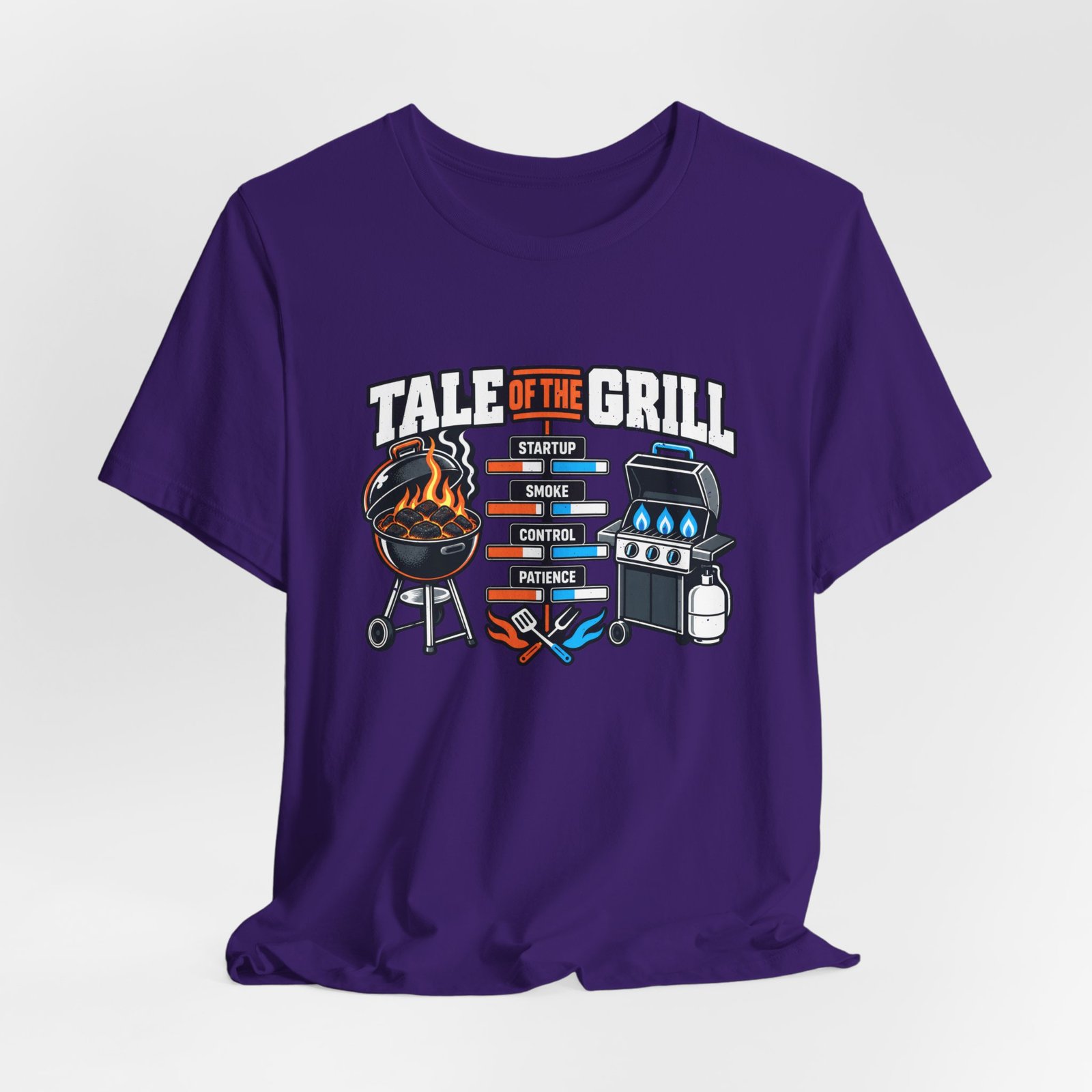 Charcoal Vs Gas Grill Lovers Graphic Tee - Image 28