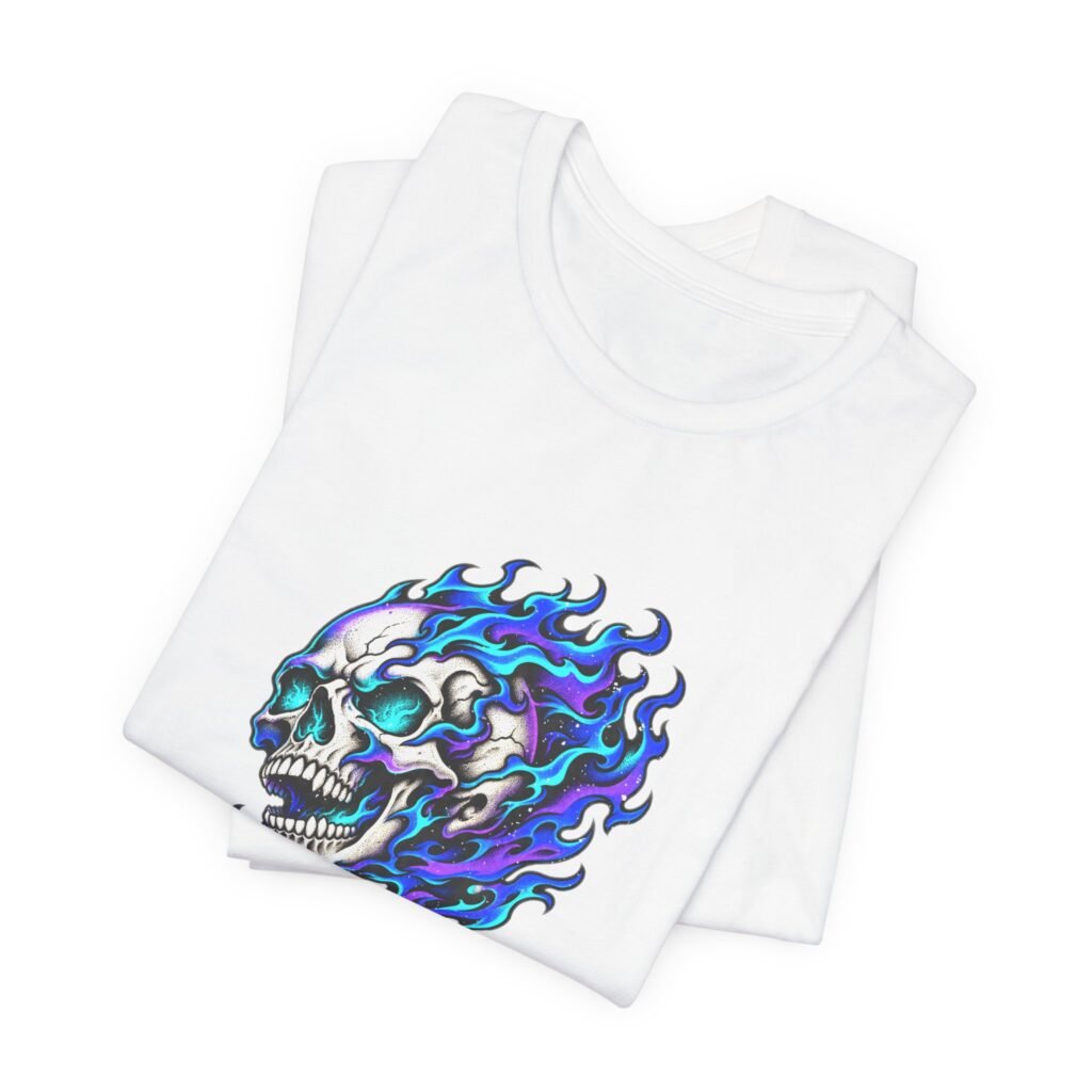Flaming Skull Dark Fantasy Art Graphic Tee
