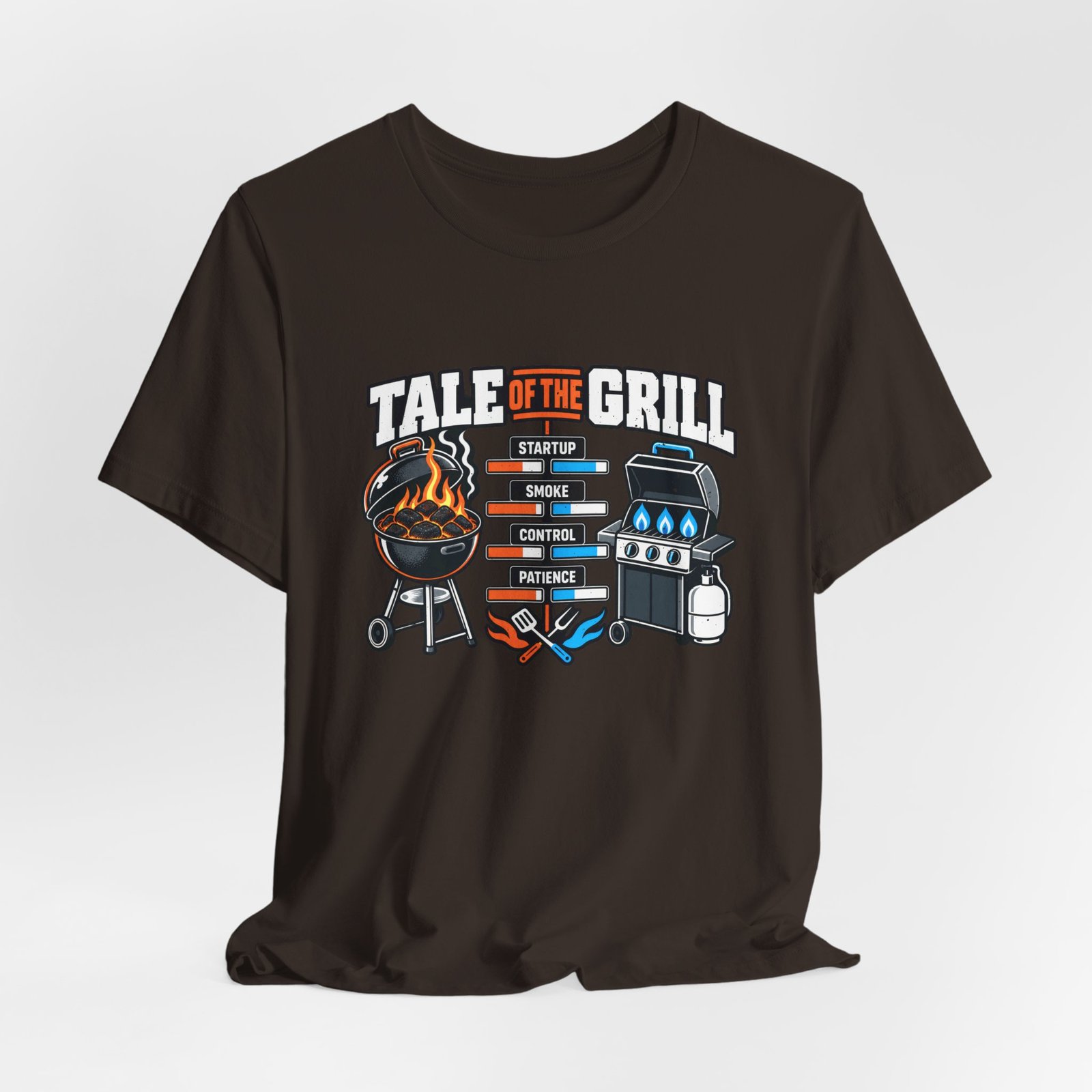 Charcoal Vs Gas Grill Lovers Graphic Tee - Image 4