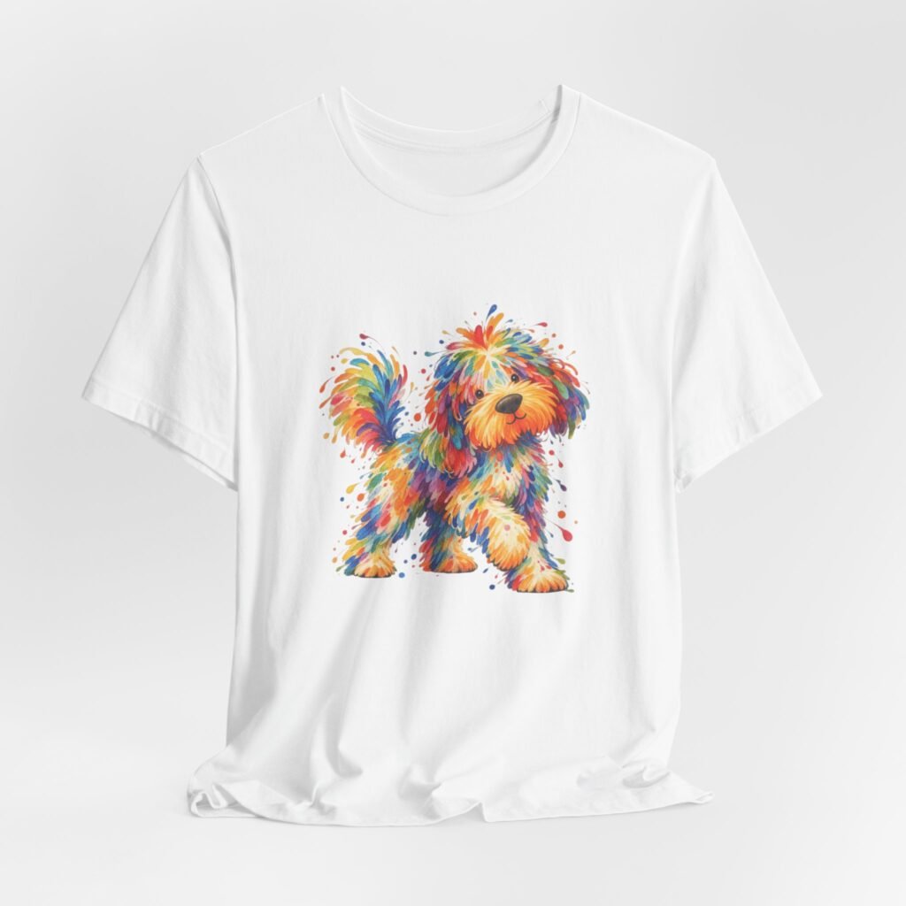 Dog In Colorful Watercolor Strokes Graphic Tee