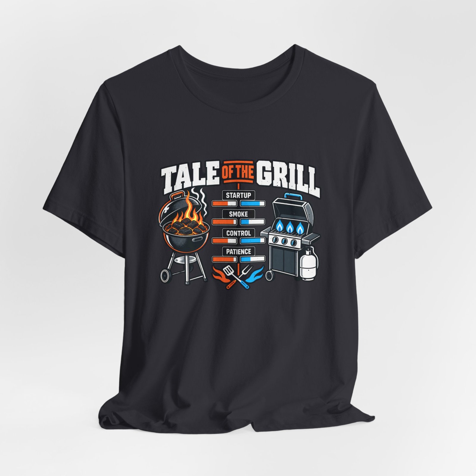 Charcoal Vs Gas Grill Lovers Graphic Tee - Image 12