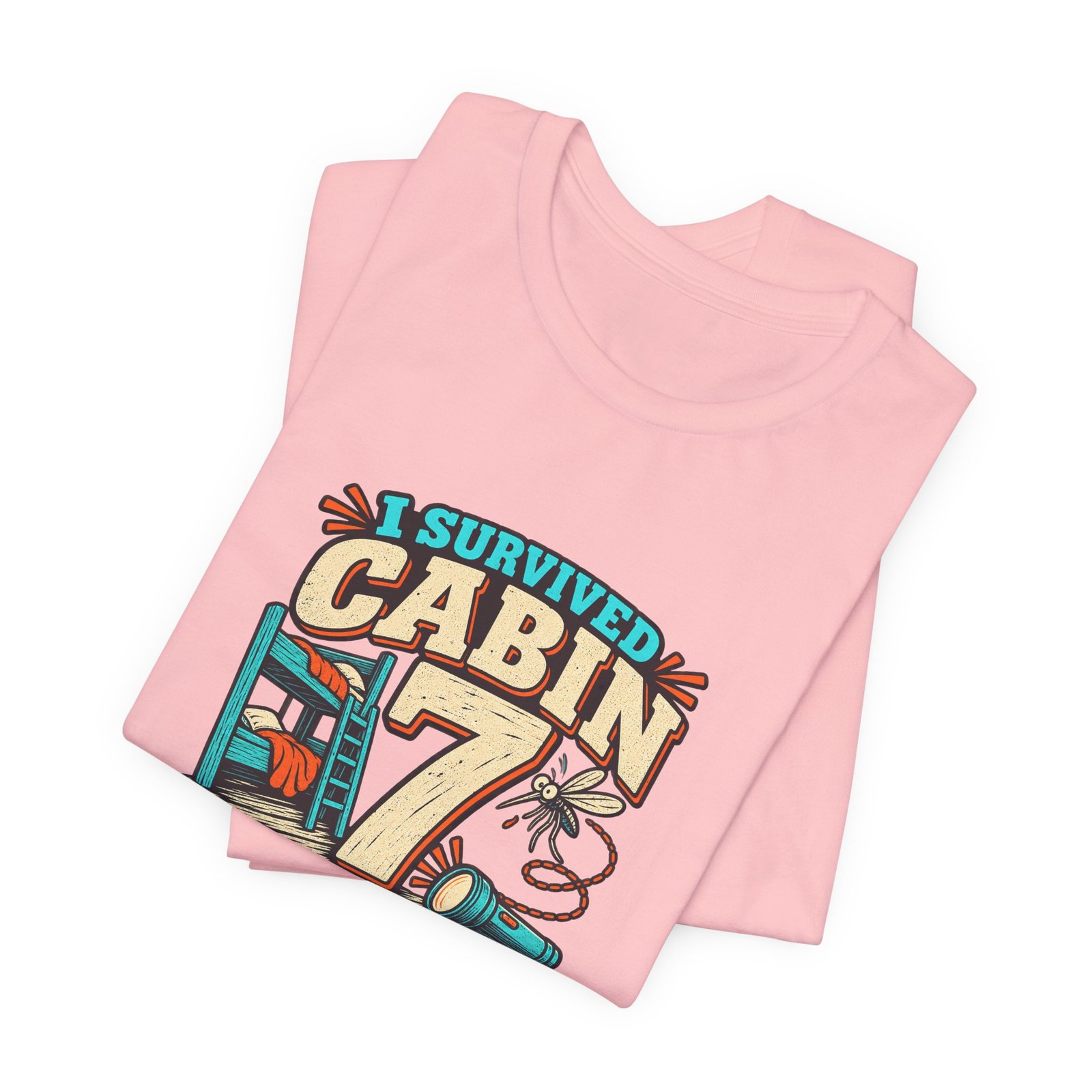 Survived Cabin 7 Summer Camp Humor Graphic Tee - Image 43