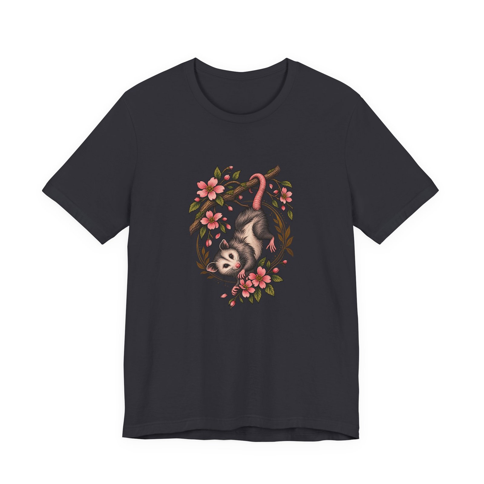 Opossum Hanging Among Blossoms Graphic Tee - Image 21