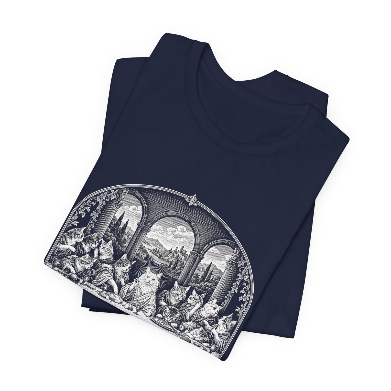 Cats Last Dinner Religious Humor Graphic Tee - Image 23