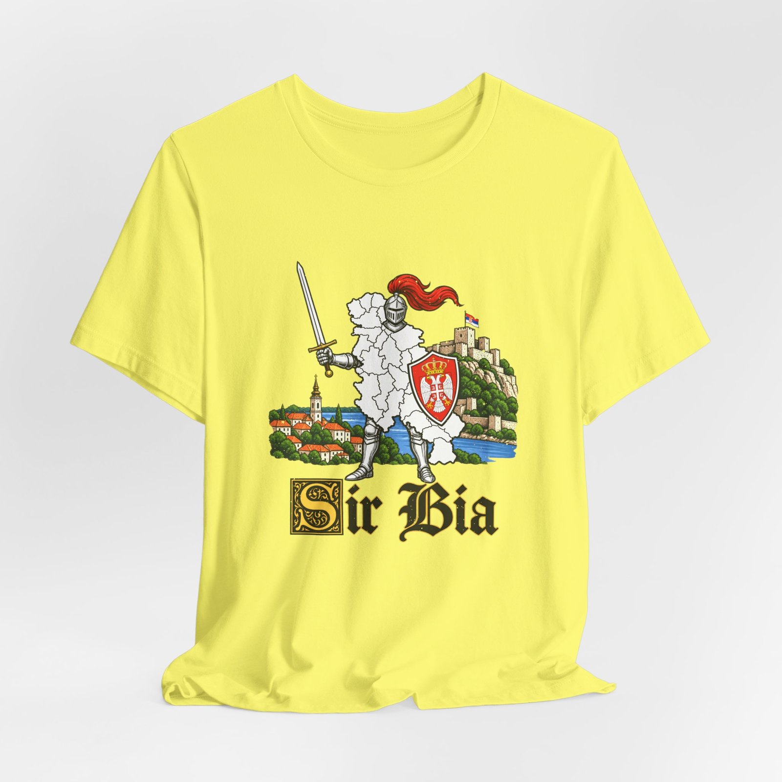 Ser Bia Heraldic Knight Heritage Serbia Pun Graphic Tee - Image 20