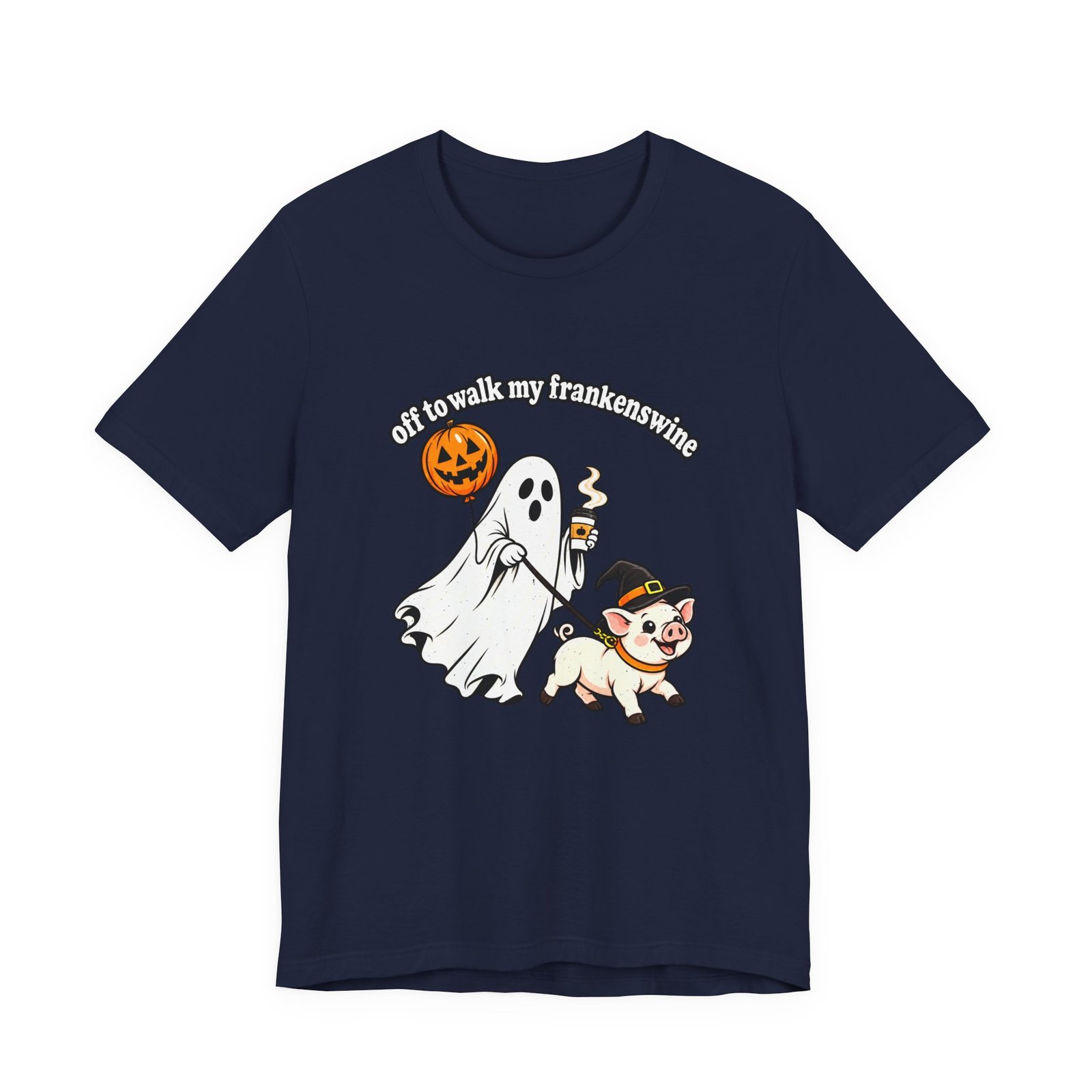 Off To Walk My Frankenswine Halloween Pig Ghost With Witch Hat - Image 21