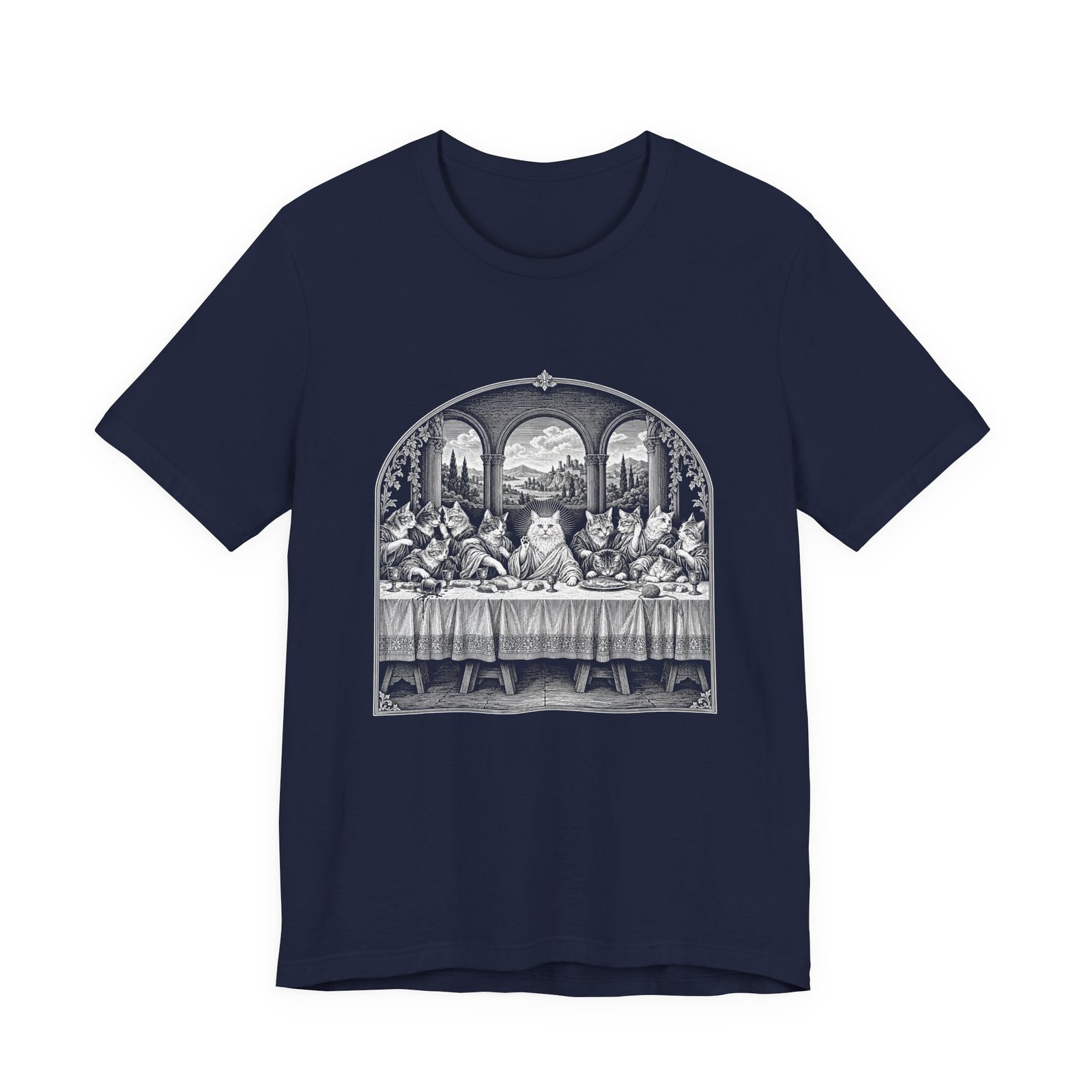 Cats Last Dinner Religious Humor Graphic Tee - Image 21