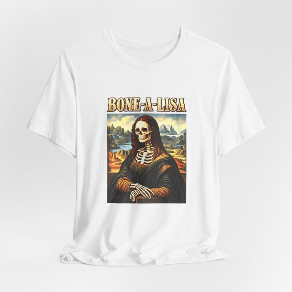 BONE-A-LISA Skeletal Memento Halloween Humor Graphic Tee