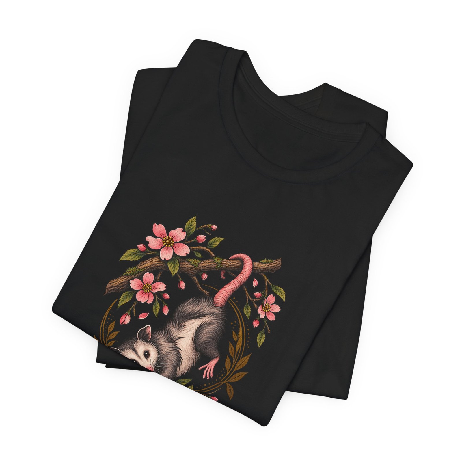 Opossum Hanging Among Blossoms Graphic Tee - Image 15
