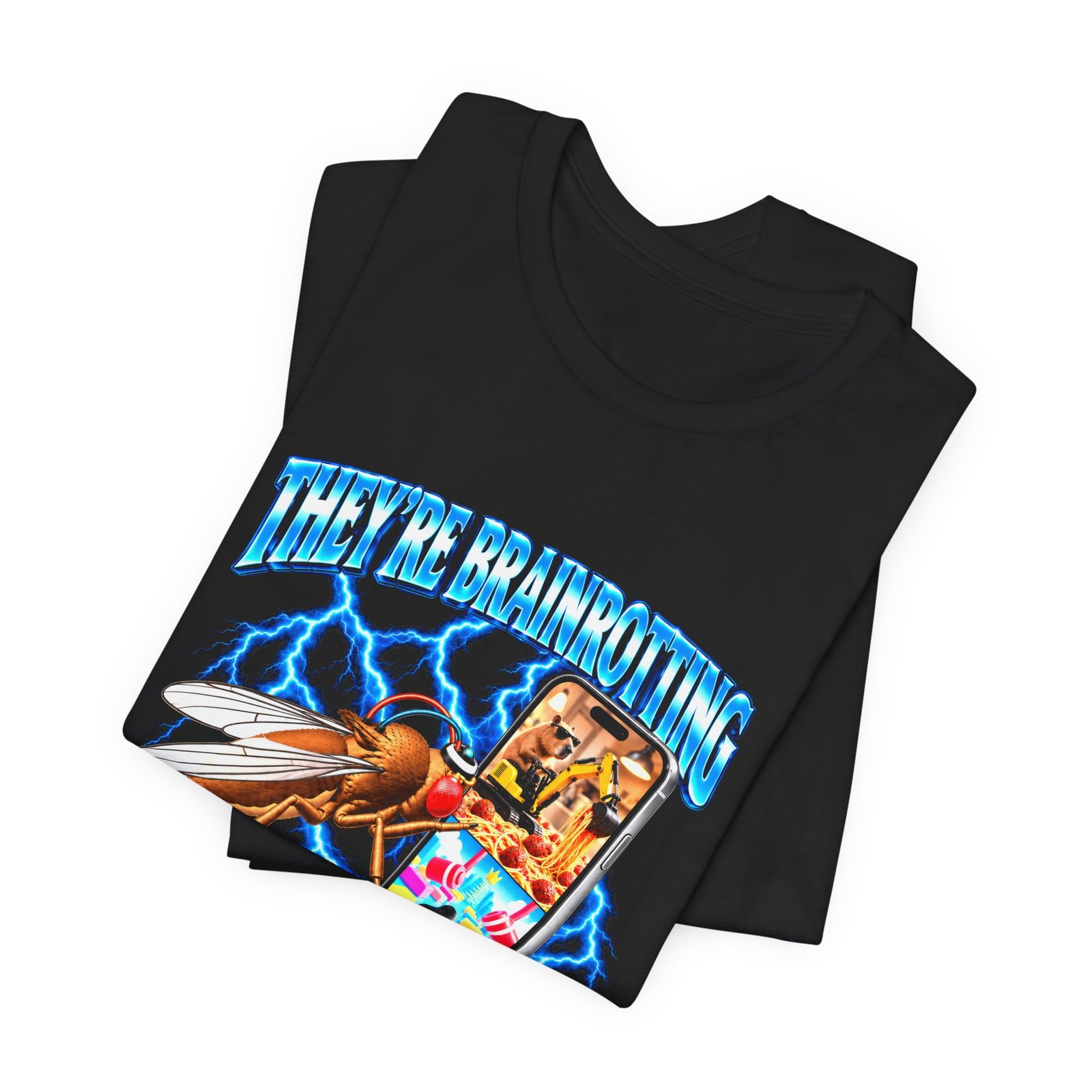 Brainrotting A Fruit Fly Mapped Simluation Meme Graphic Tee - Image 3